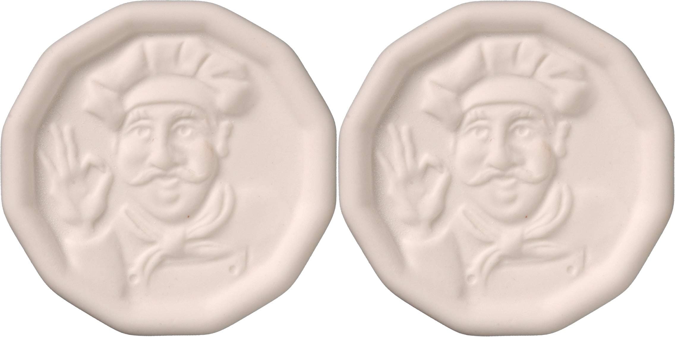 JBK Pottery Chef Design Ceramic Pot Minder, Set of 2