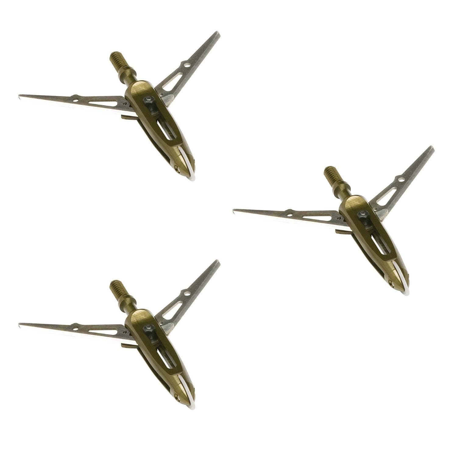 NEW ARCHERY PRODUCTS Killzone Maxx 2 Blade Rear-Deploying 100 Grain Cut-On-Contact Tip Mechanical Broadheads with 2 3/8" Cutting Diameter & Spring-Clip Design - 3 Pack