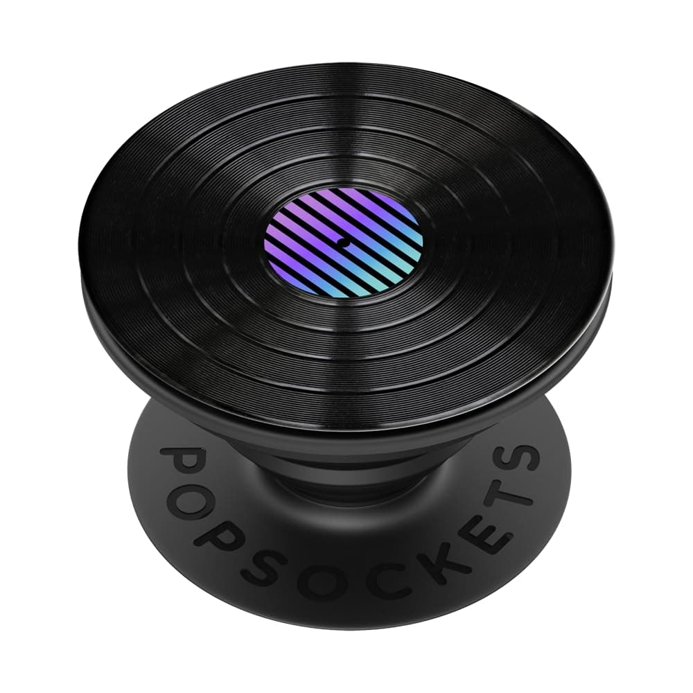 PopSockets Phone Grip with Expanding Kickstand, Backspin PopSocket, Spinning PopSockets - Backspin Retro Vinyl
