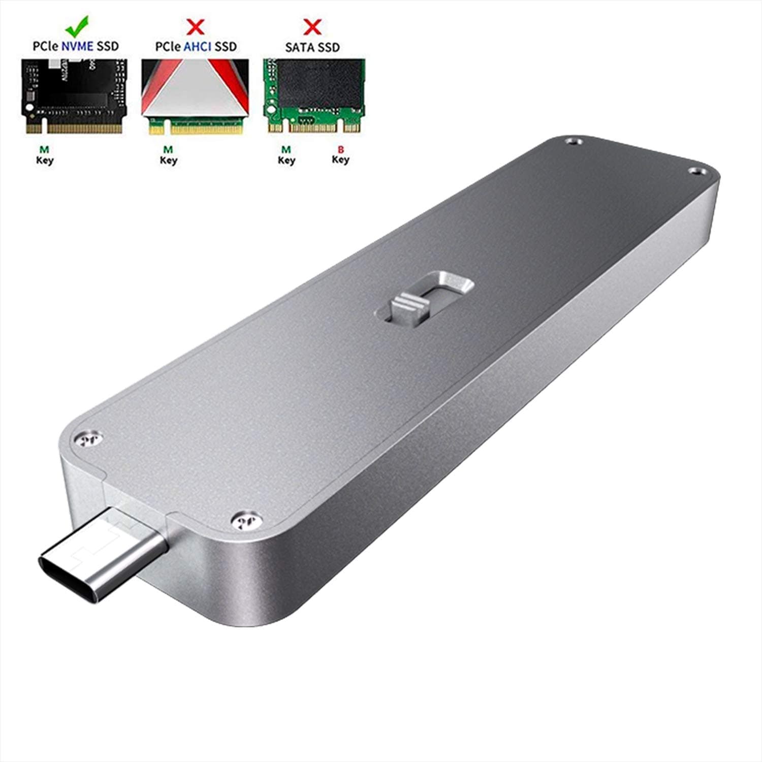 QNINE NVME Enclosure Retractable, No Cable Needed, Based on 10Gbps JMS583 Bridge Chip, Use as Portable SSD, Fit for Samsung 960 970 EVO PRO WD Black NVME SSD