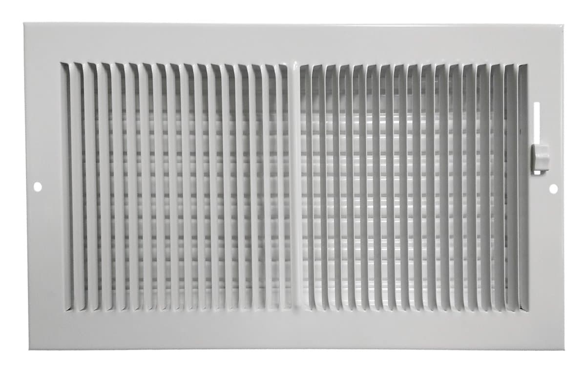 Hart & Cooley 661 Series 12" x 6" White Ceiling or Sidewall Register (Fits a 12"W x 6"H Hole)