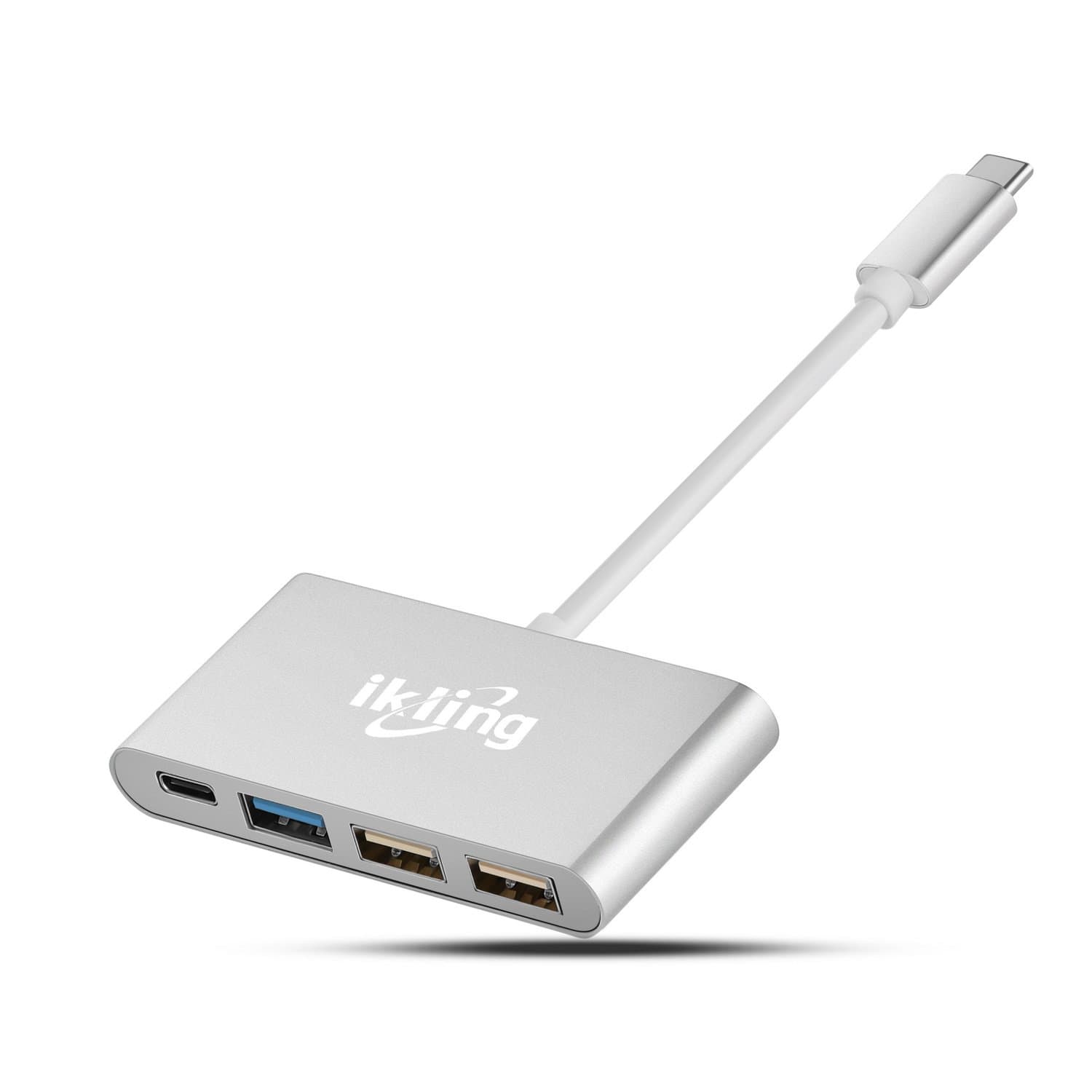 USB C Hub Multiport Adapter - ikling USB C to USB Hub with USB Type C Charging, USB 3.0, USB 2.0 for New MacBook, Lenovo Yoga, ChromeBook Pixel and Huawei Mate 10, Galaxy S8 and More Type C Devices