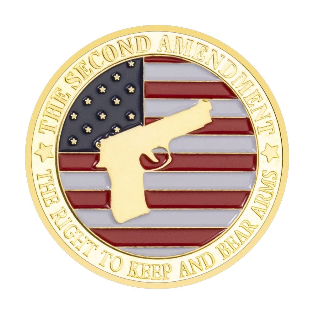 The Second Amendment Souvenir The Right to Keep and Bear Arms Gun Coin Cold Plated Challenge Coins for Collection