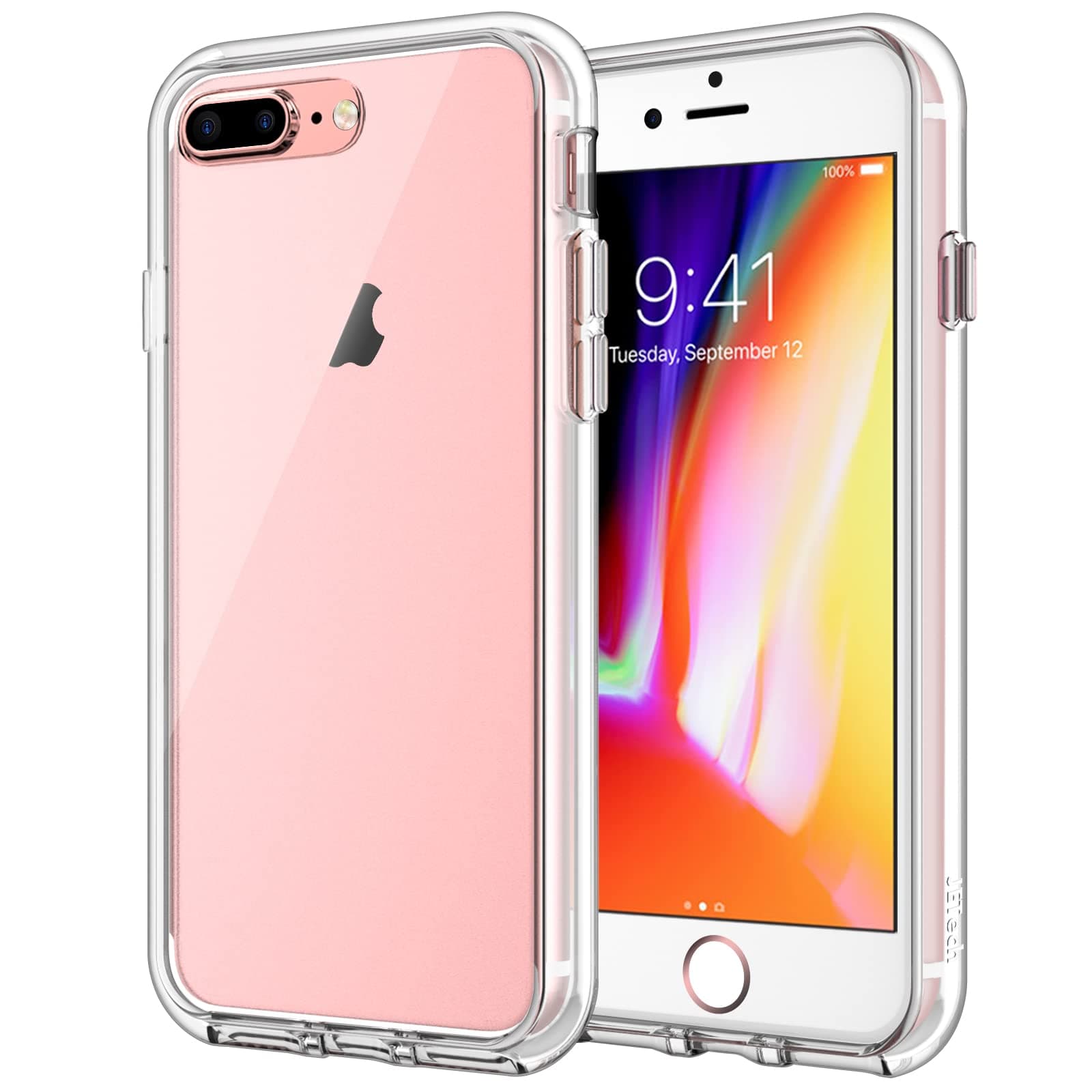 – Case for iPhone 8 Plus and iPhone 7 Plus 5.5-Inch, Non-Yellowing Shockproof Phone Bumper Cover, Anti-Scratch Clear Back (Clear)