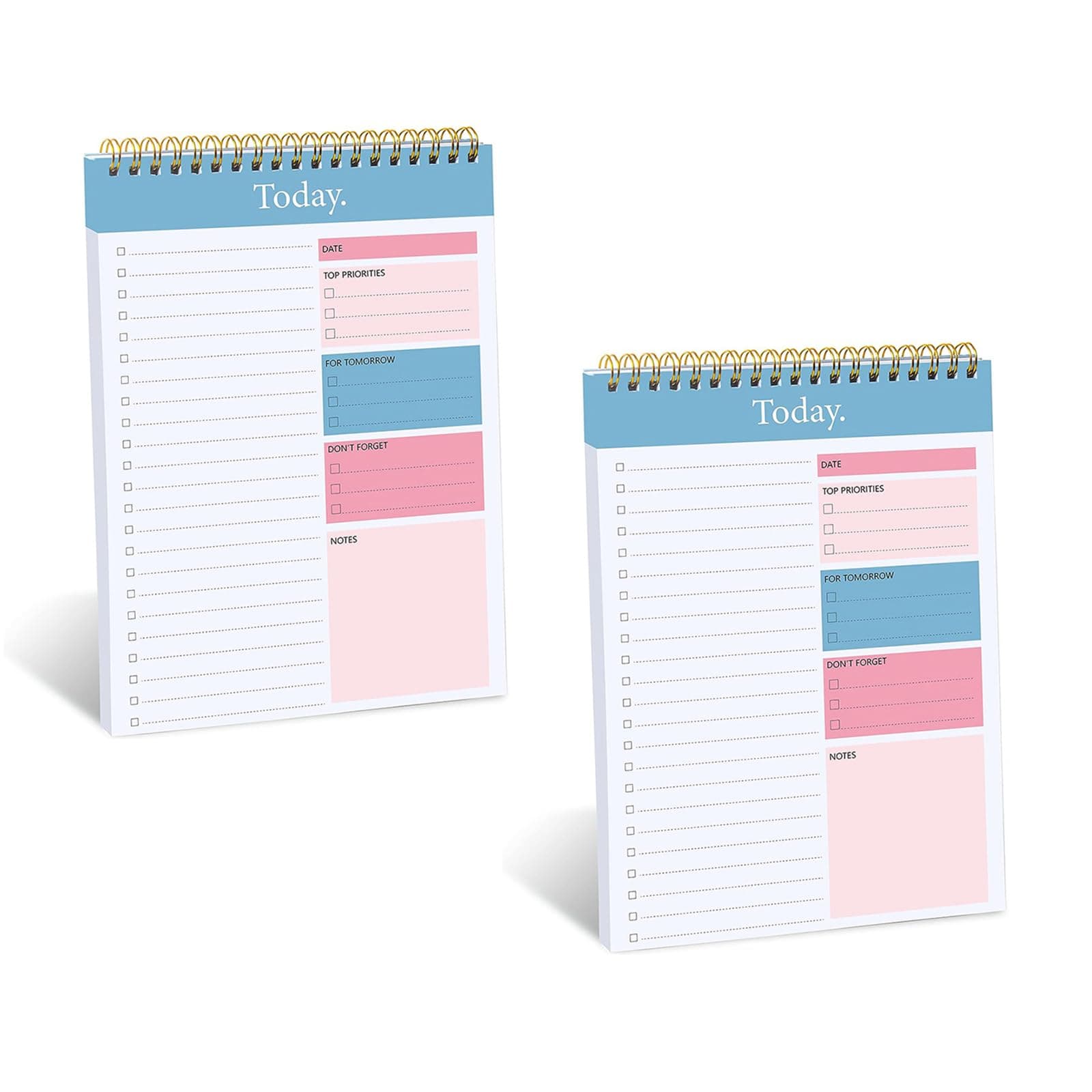To Do List Notepad - 2 Pack Daily Planner Notepad Undated 104 Sheets Tear Off, Checklist Productivity Organizer with Hourly Schedule for Tasks