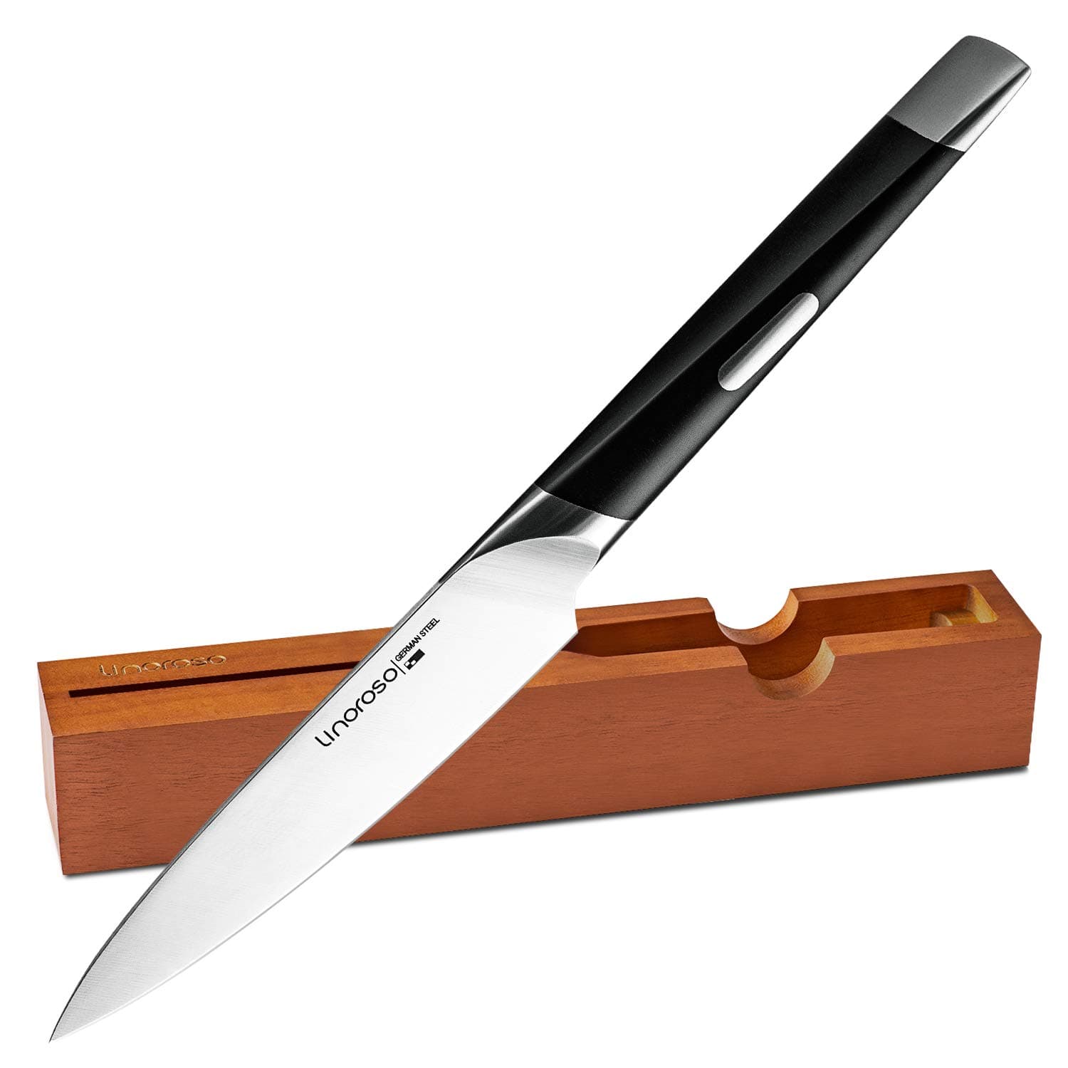 Paring Knife Fruit Knife Ultra Sharp Small Kitchen Knife- 4.5 inch Precision Forged German High-Carbon Stainless Steel Peeling Knife with Exquisite In-Drawer Knife Block - MAKO Series