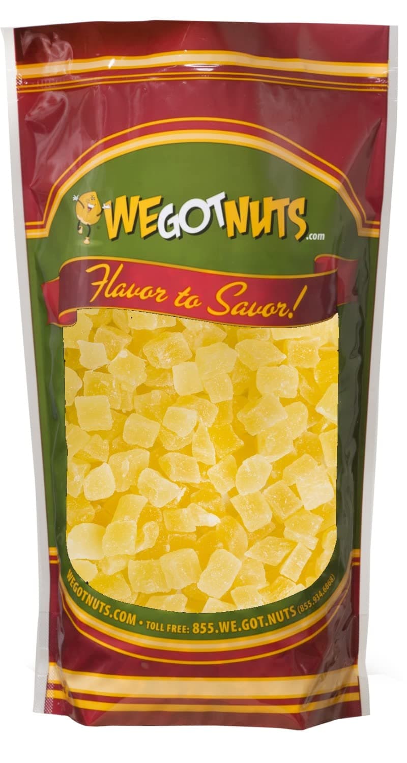 We Got Nuts Dried Pineapple Diced | Freshly Packed Pineapple In A Perfectly Sealed Bag | Healthy Snack Full Of Vitamins, Minerals, Antioxidants, Fibers & Enzymes | Kosher Certified Dried Fruit (5lb)