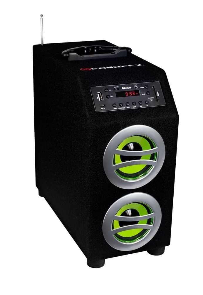 CSF-D45B Portable Bluetooth Speaker System and Music Player - Clear Sound, Deep Bass, 12-Hour Battery, USB/SD Slots, FM Radio - Stream Wireless Music with EQ, AUX Input - MP3/WMA Support