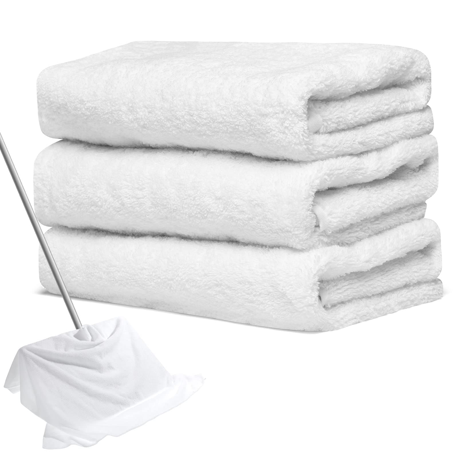 - Newwiee 3 Pcs Extra Large Microfiber Cleaning Cloth 30" x 20" Washable Reusable Microfiber Towel Streak Free Lint Free Cloth for Cleaning Home Glass Office Window Bathrooms (White)