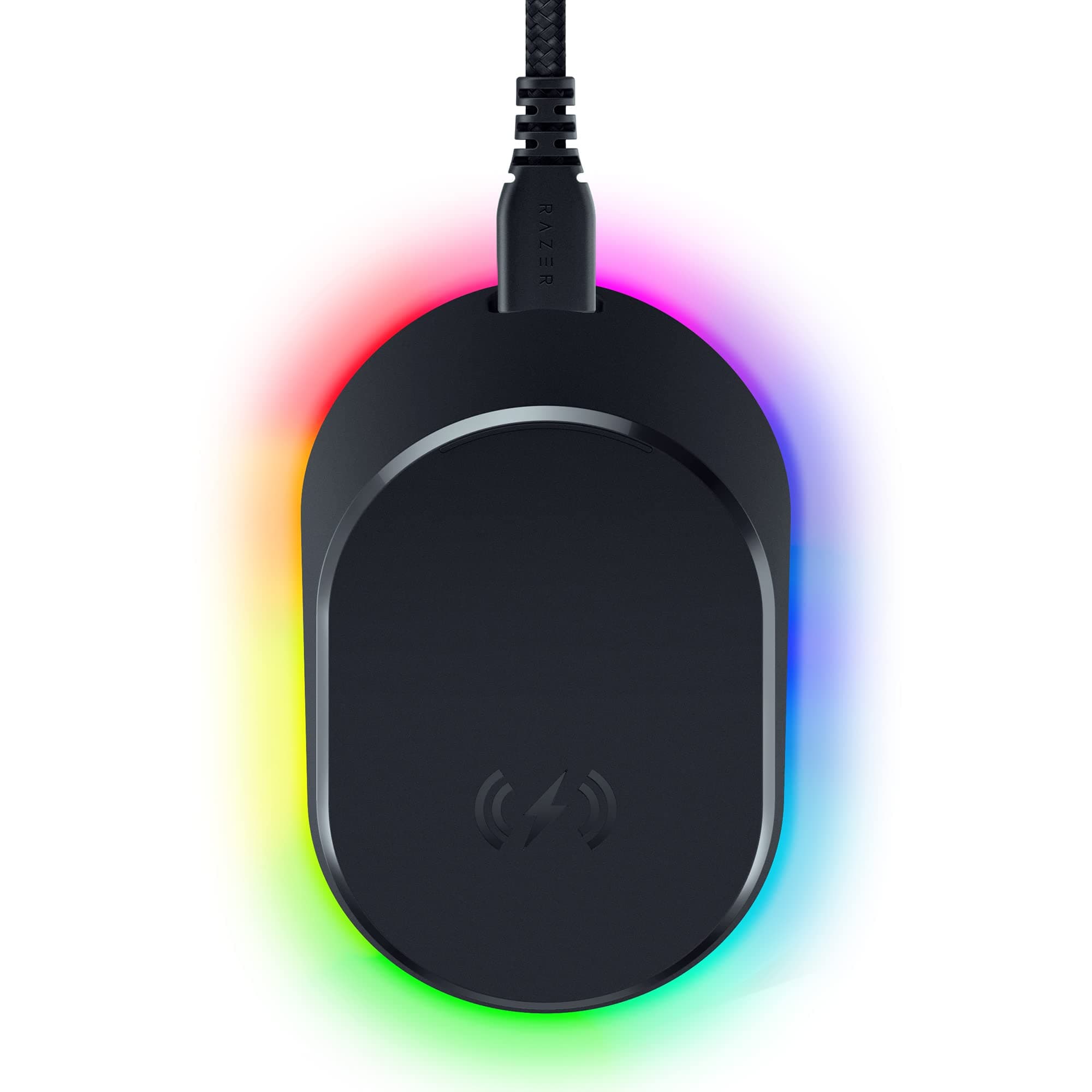 Mouse Dock Pro with Wireless Charging Puck: Magnetic Wireless Charging - Integrated HyperPolling 4K Hz Transceiver - Anti-Slip Base - Chroma RGB Lighting - Classic Black