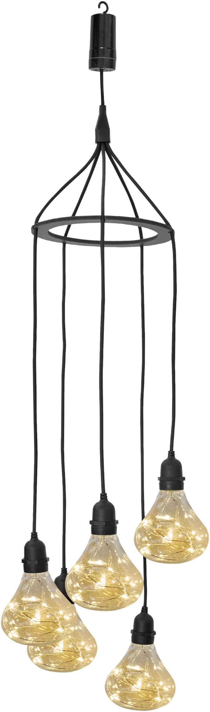 Luxform Lighting Bubbles Battery Powered Pendulum 5X Hanging Lights with 24 Hour Timer