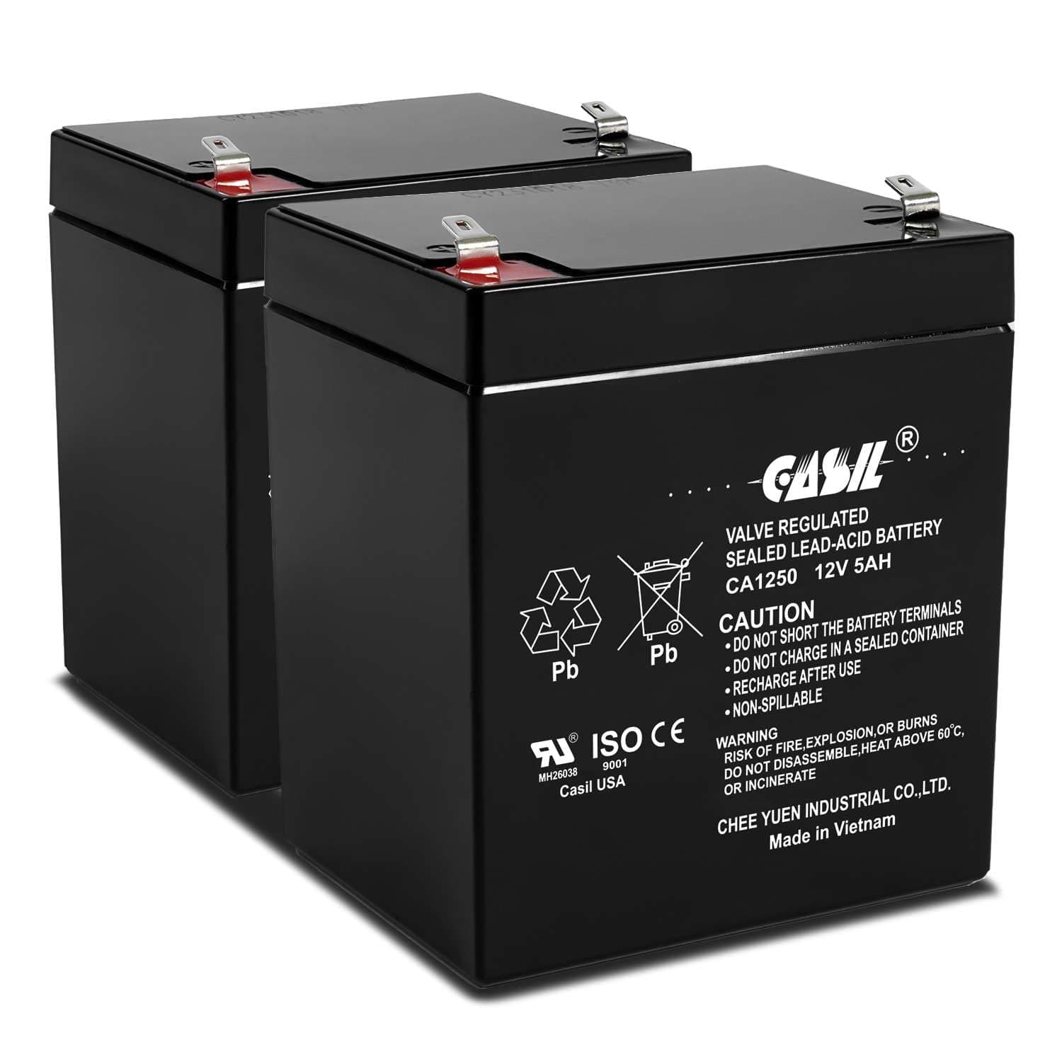 12V 5AH Replacement Battery Compatible with Razor E125 E150 Electric Scooter Battery - 2 Pack