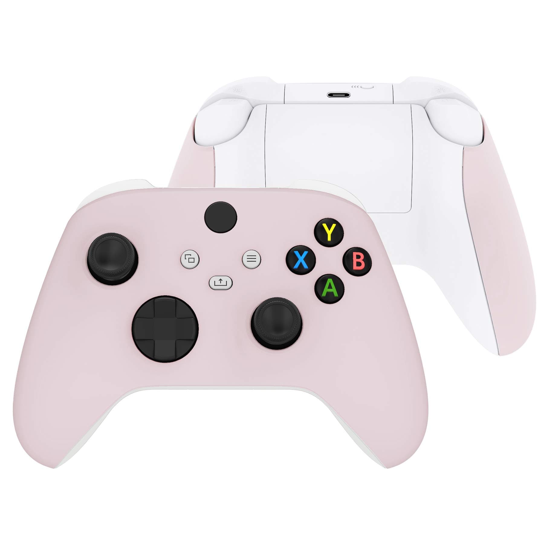 Soft Touch Sakura Pink Replacement Handles Top Shell for Xbox Series X Controller, Side Rails Panels Front Housing Shell Faceplate for Xbox Series S Controller - Controller NOT Included
