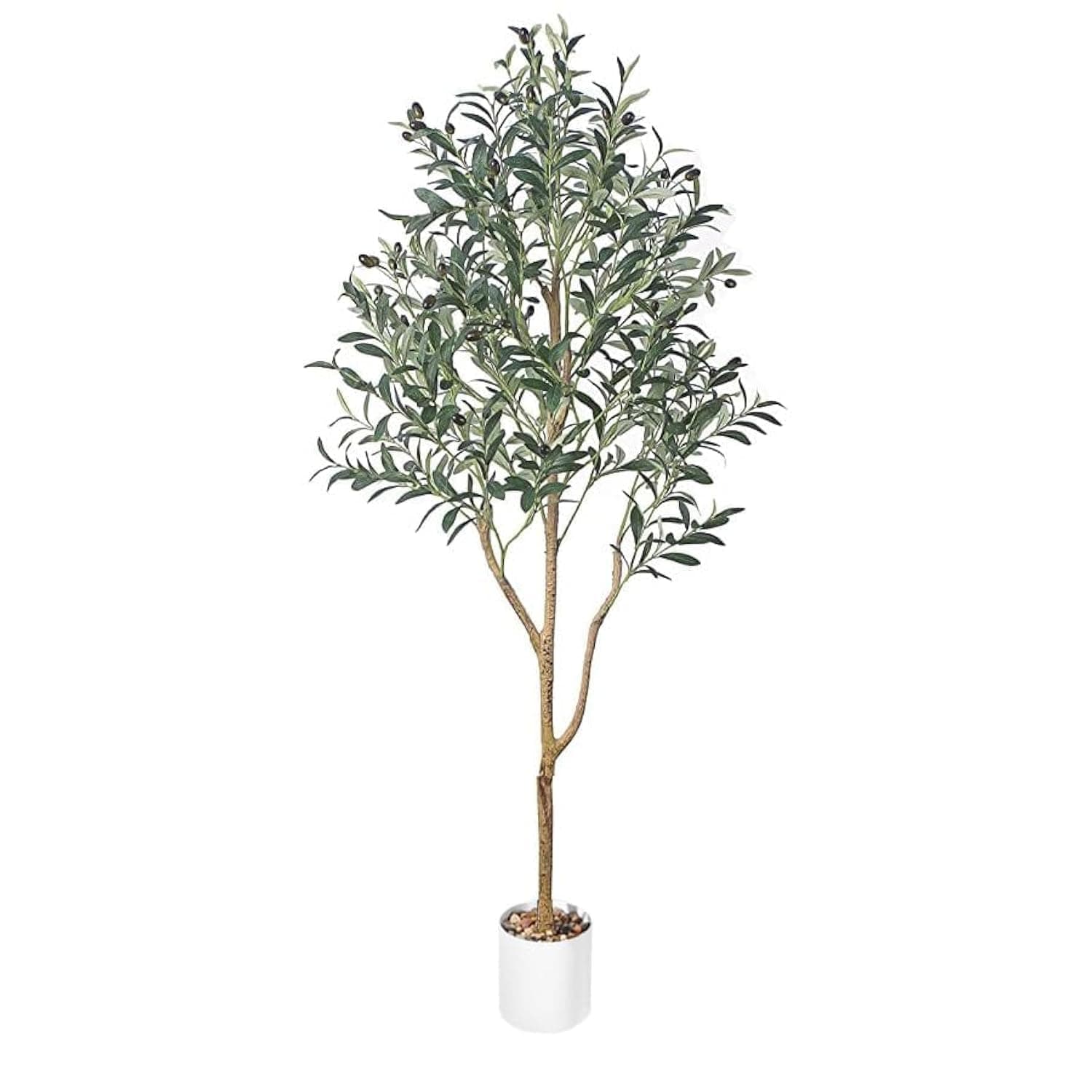 Artificial Olive Tree,120cm Olive Tree With Lifelike Olive Branches And Fruits, Artificial Tree For Home Decorations Indoor, Outdoor And Office.Perfect Housewarming Gift