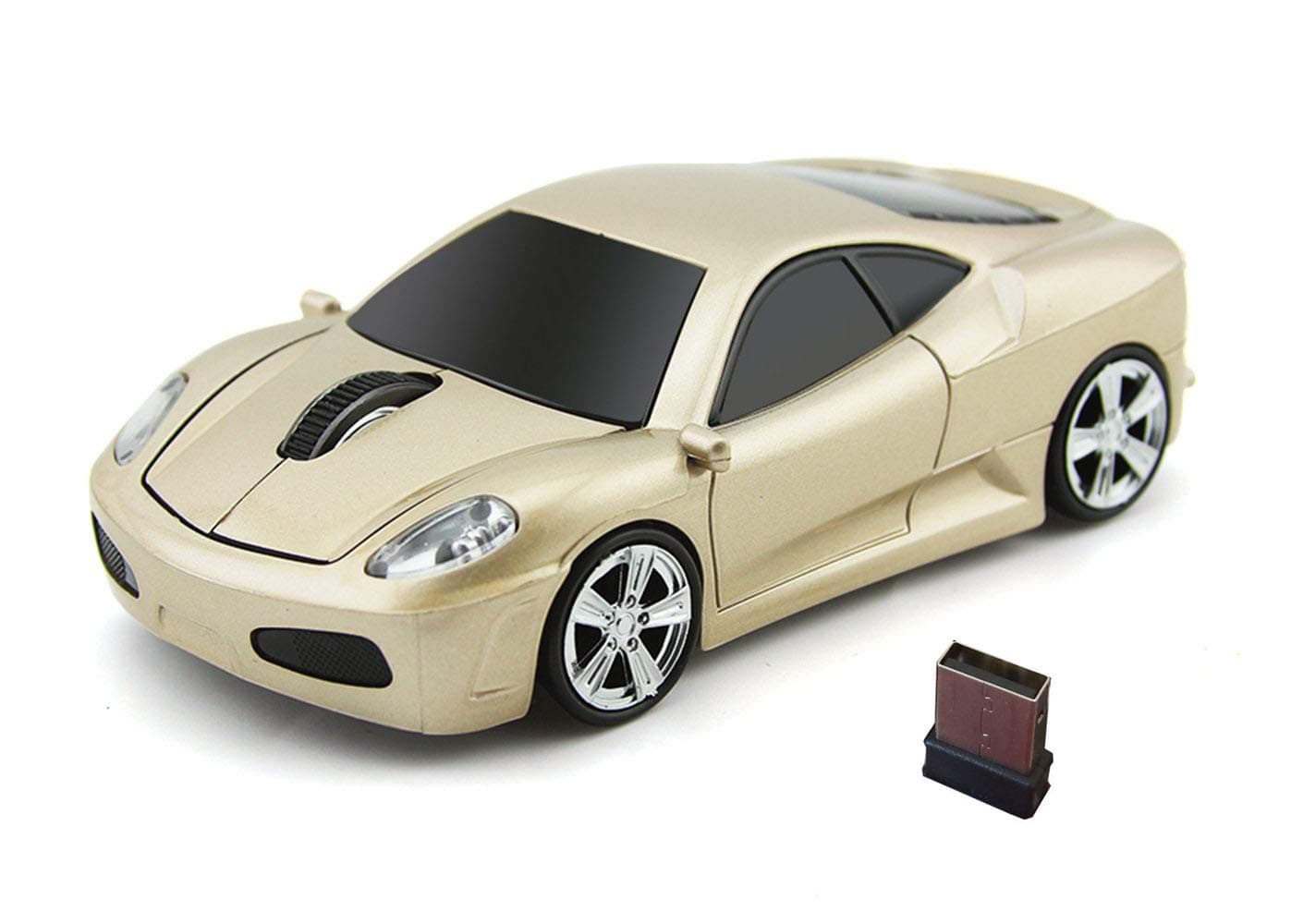 Jinfili car Mouse Wireless Computer Office Ergonomic Mice for Notebook Laptop Windows 1600DPI 2.4Ghz Blue Light