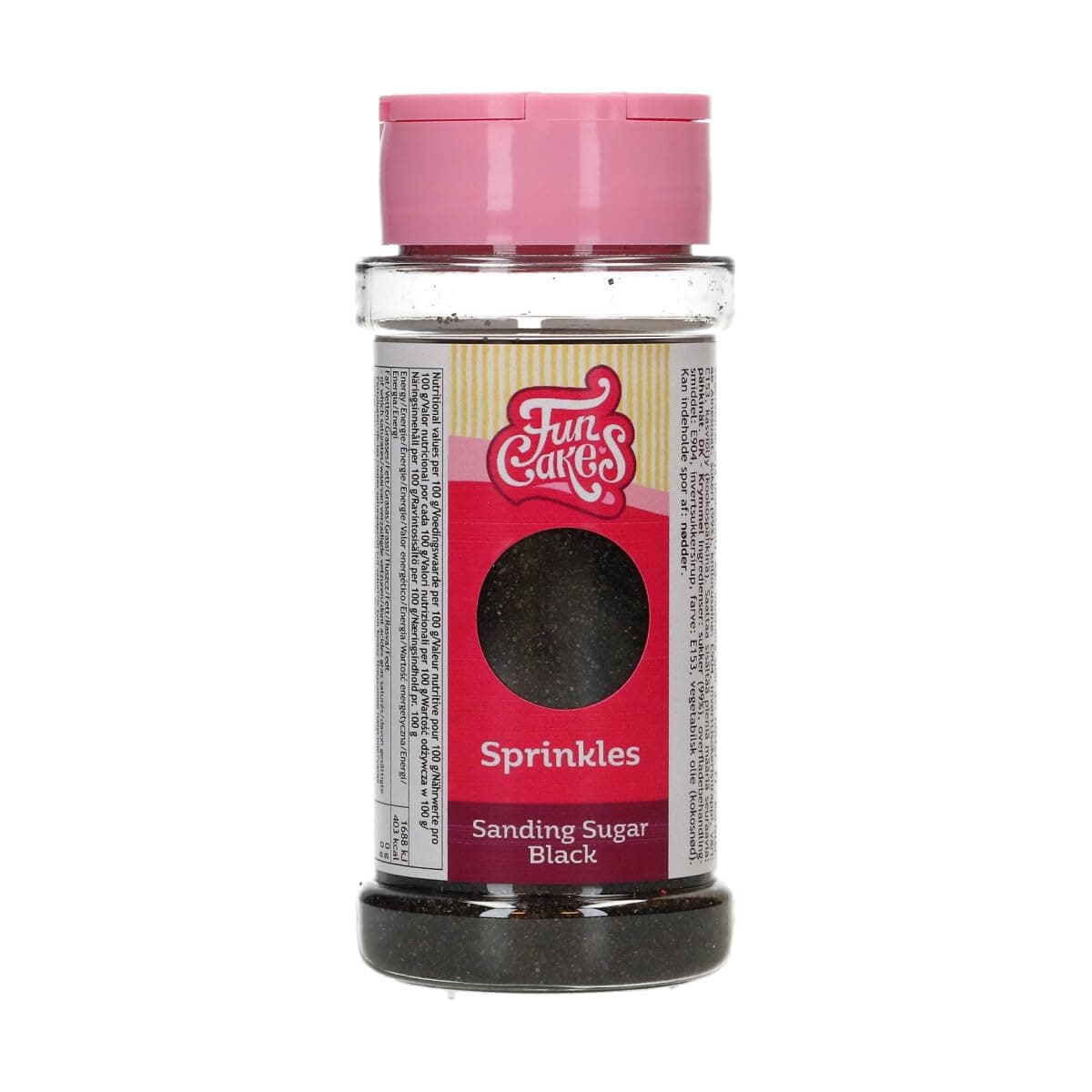 FunCakes Sanding Sugar Black, Excellent Taste, Great for Decorating Cakes, Cake Pops, Candies, Cookies and Cupcakes, 80 g