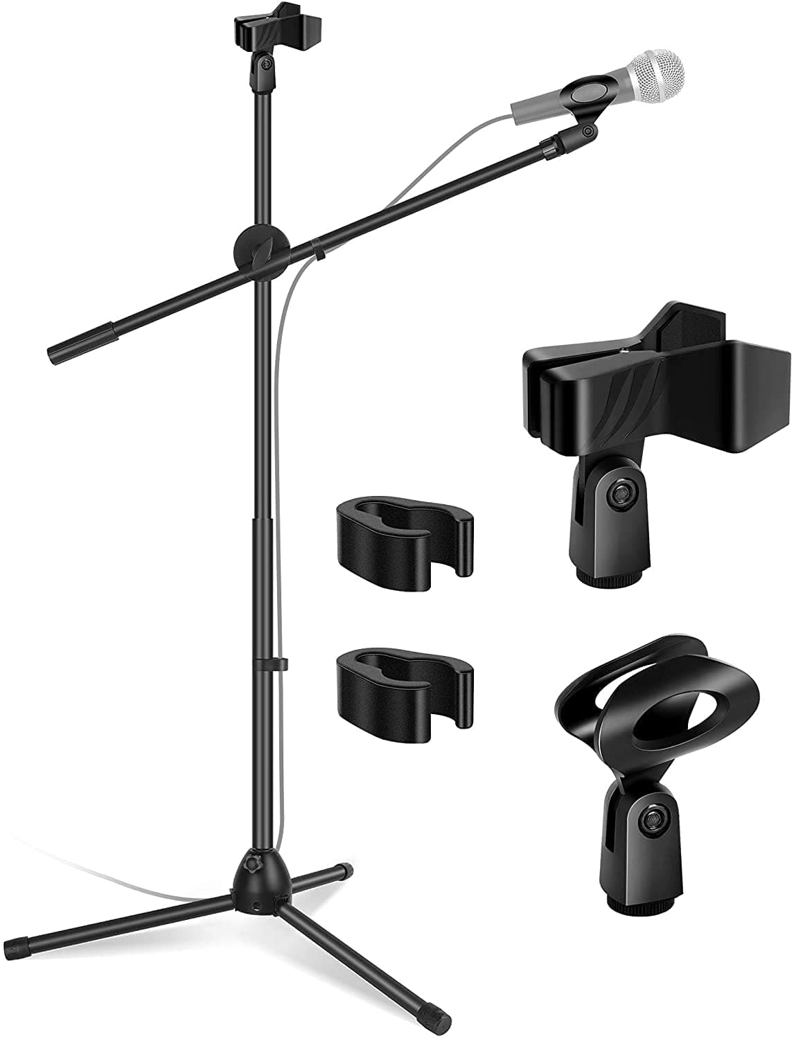 Techtest Adjustable Dual Microphone Stand for Recording Studio