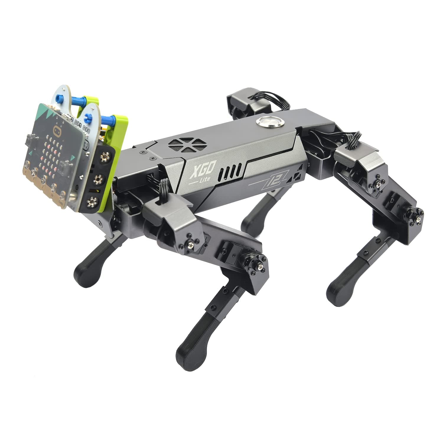 microbit Robotic Dog Xgo Kit, 12 Movable Joint DIY Programmable Full Metal Bionic Robot Kit, STEM Educational Project for Open Source Hardware(Without Micro:bit)
