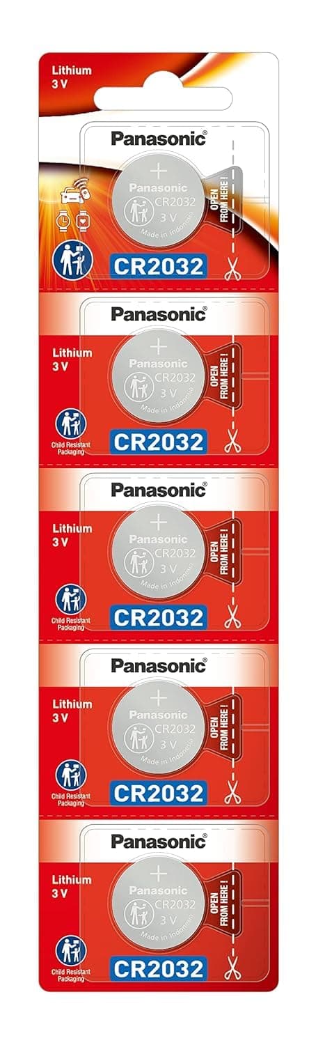 Panasonic CR-2032/5BE Lithium Coin Battery - Pack of 5