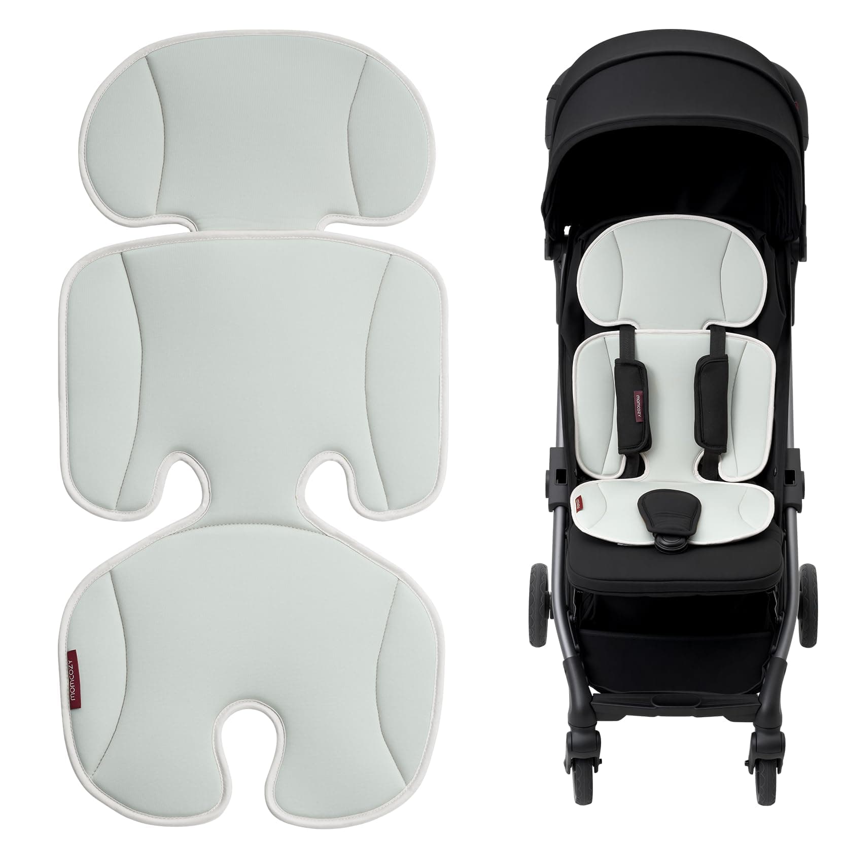 Breathable Stroller Seat Liner | Universal Adjustable Soft Pad | Soft & Dry Comfort | Detachable 2-Piece Feel Cooling-Touch Cushion | Fits Strollers, High Chair, Bassinet, Swing