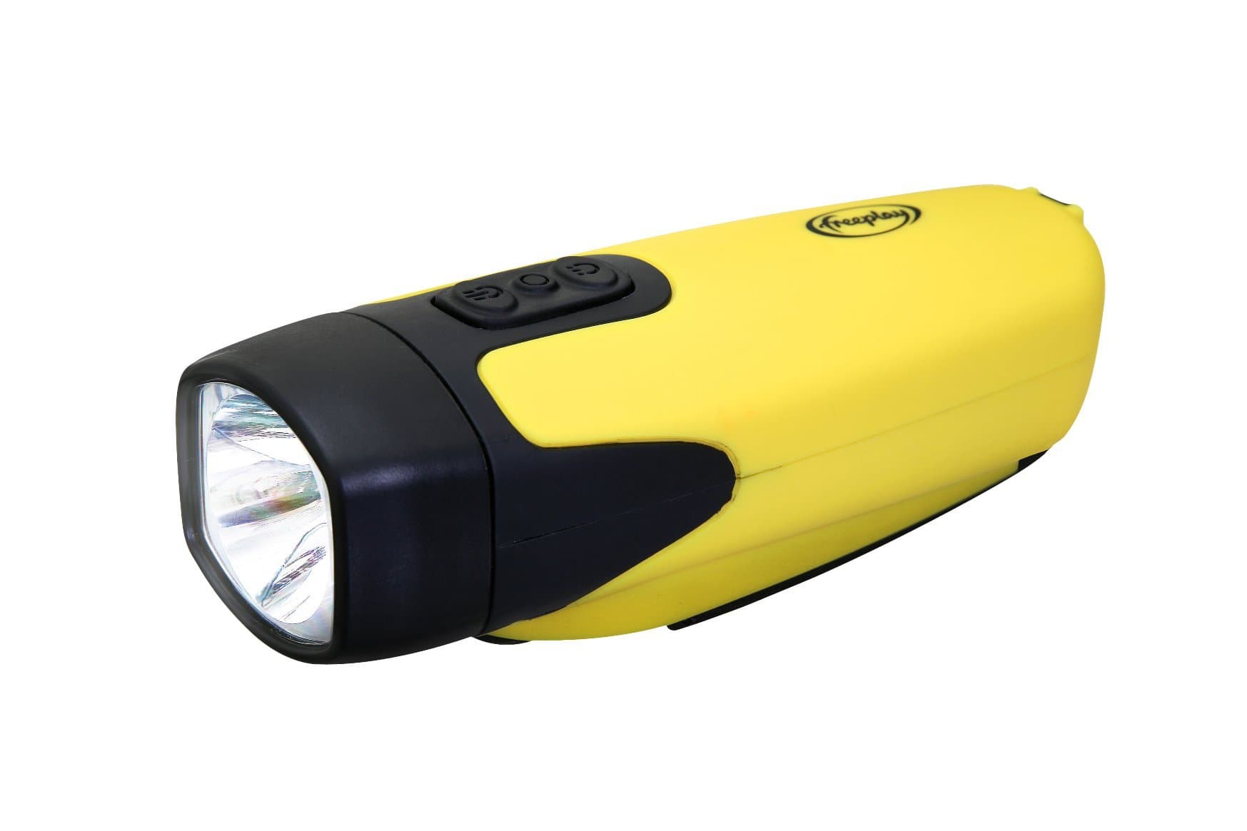 Freeplay A206-SLE-YL2-0000-FP Sherpa LED Torch Flashlight Yellow/Black, Up to 18 Hours of Continuous Shine Time, Single LED with 100000 Hour Life, Splash Resistant, Non-slip Rubber Grip