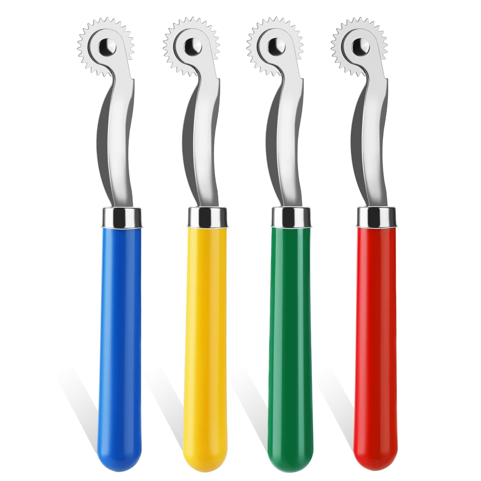 4 PCS Tracing Wheel,Tracing Wheel Sewing Tool, Plastic Handle Stainless Steel Pounce Wheel,Tracing Wheel for Sewing Patterns, Leathercraft, Professional Marking Spacer