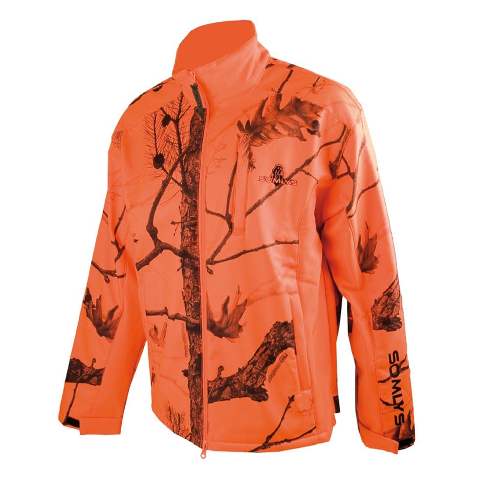 SomlysMAN JACKET 402 SOFTSHELL - ORANGE CAMO - Orange Fire, M