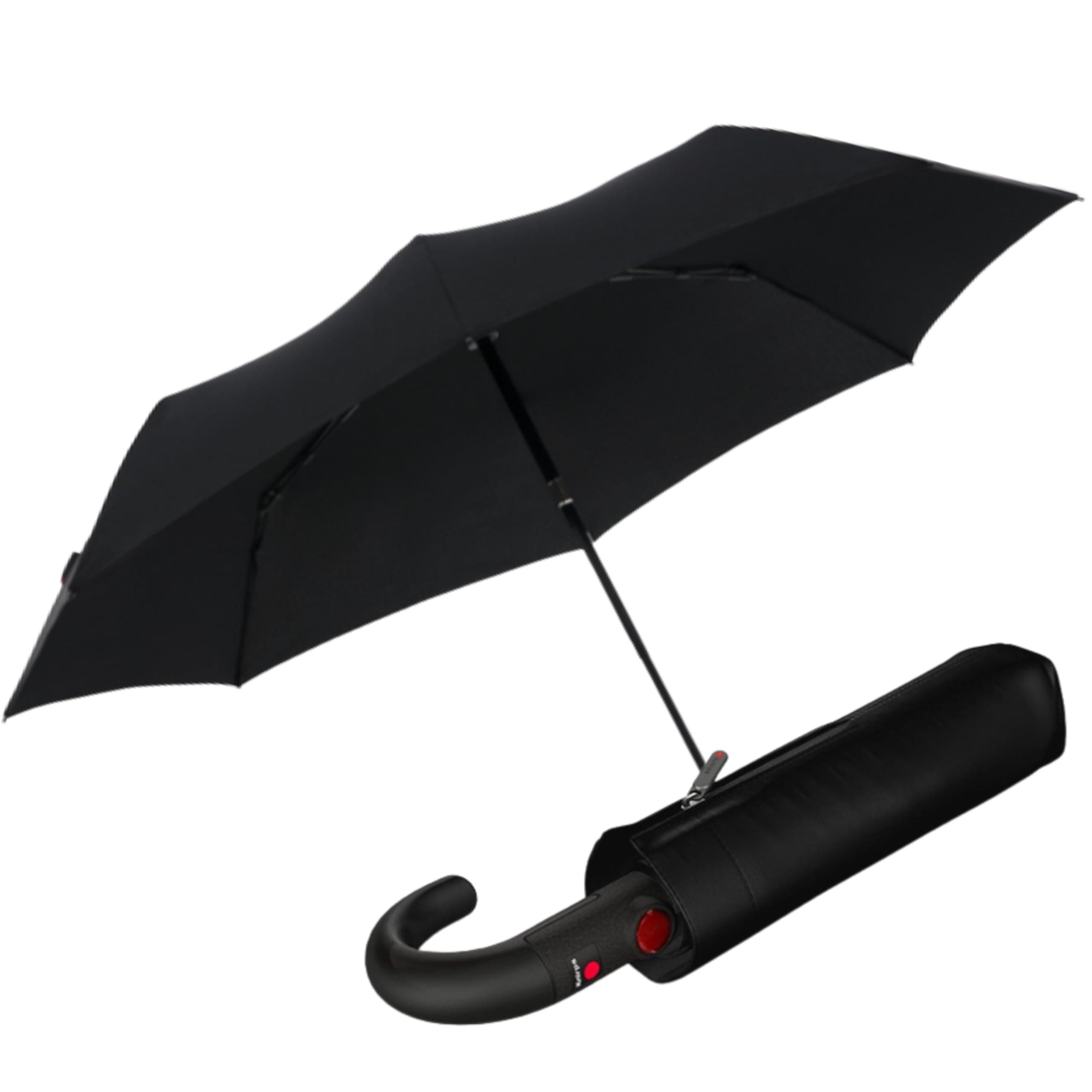 - Knirps T.260 Medium Automatic Open Close Rain Umbrella with Curved Handle and Carrying Case - Compact Windproof Travel Umbrellas for Adults, 97cm Diamteter