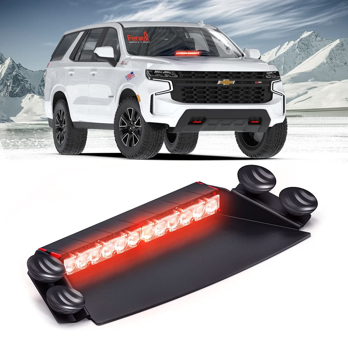 Feniex Industries - Fusion-S 2X Dash Light with Controller Switch (Red)