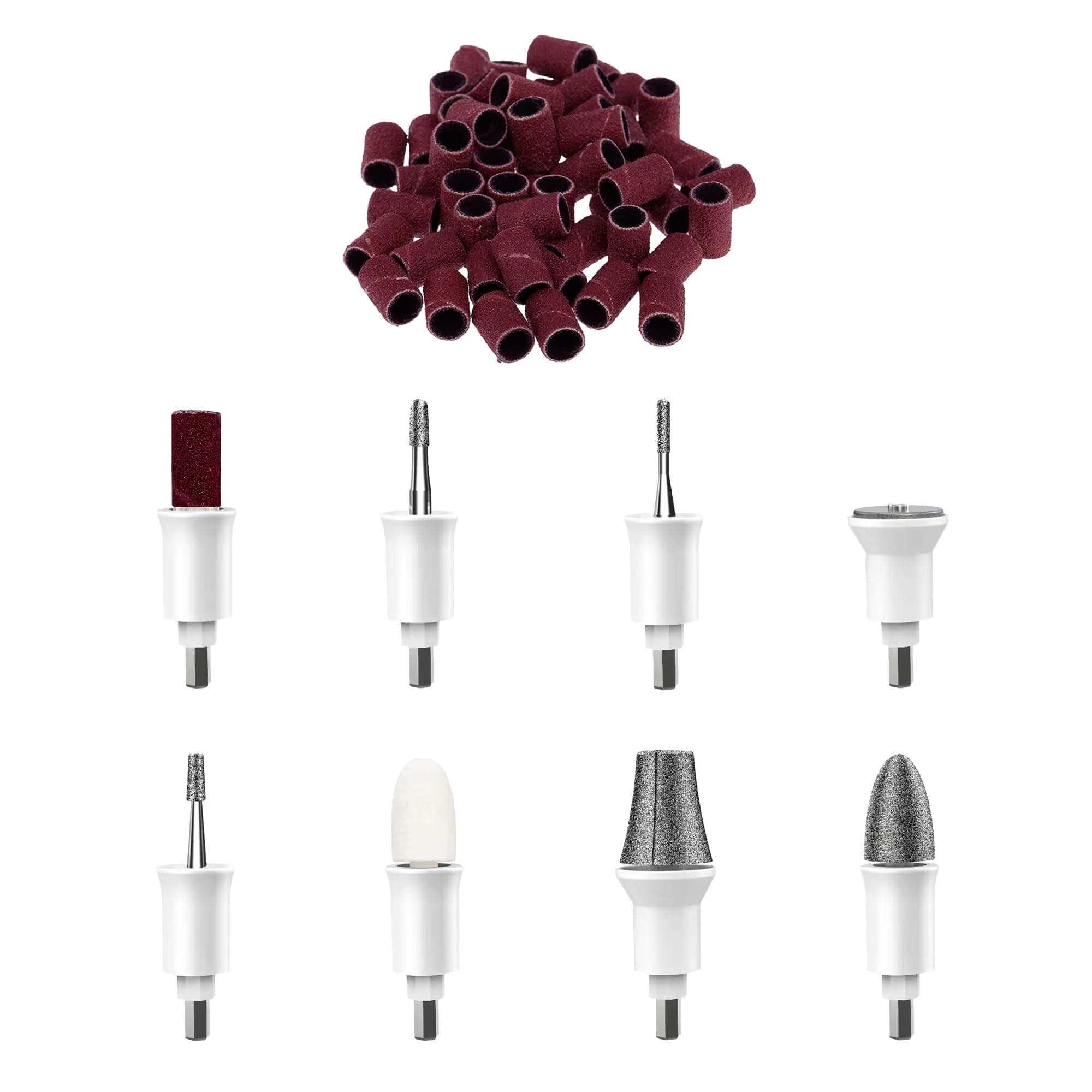 Replacement Nail Drill Bits and 50 Sanding Bands for PediLux Pro Professional Manicure and Pedicure Kit