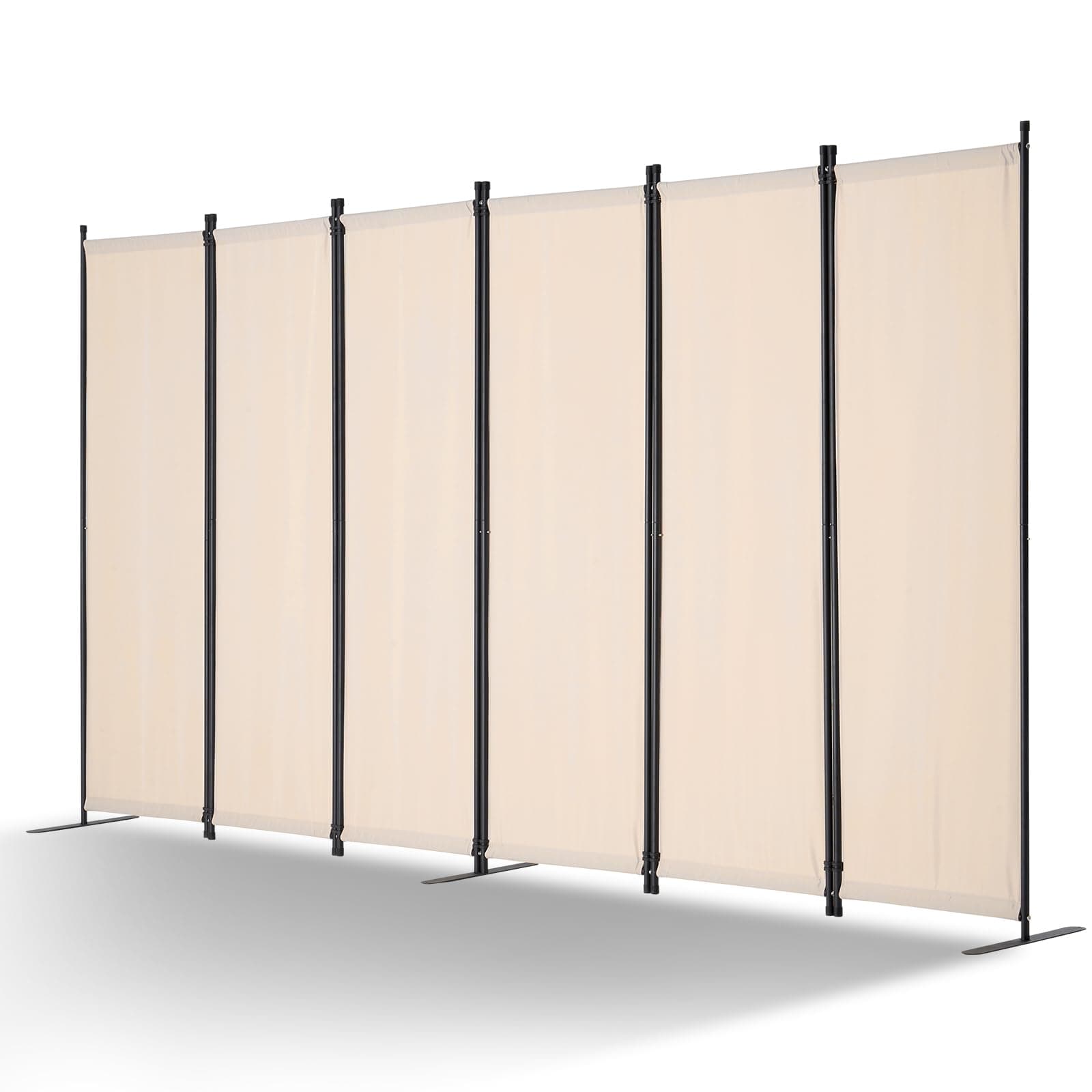 VEVOR Room Divider, 6 Panel Room Divider, Folding Privacy Screen and Portable Partition Divider for Room Separation, Freestanding Room Partitions for Office, Bedroom, Study, Beige