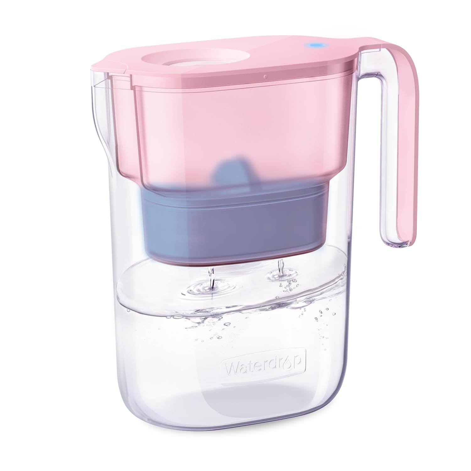 Alkaline Elfin 5-Cup Water Filter Pitcher with 1 Filter, Healthy, Clean & Toxin-Free Mineralized Alkaline Water (100 Gallons), Up to PH 9.5, BPA Free, Pink