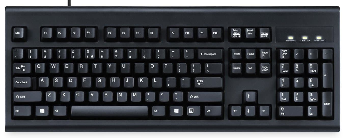 Periboard-106, Wired Performance Full Size Keyboard, Curve Ergonomic Keys, Black, US English Layout (11204)