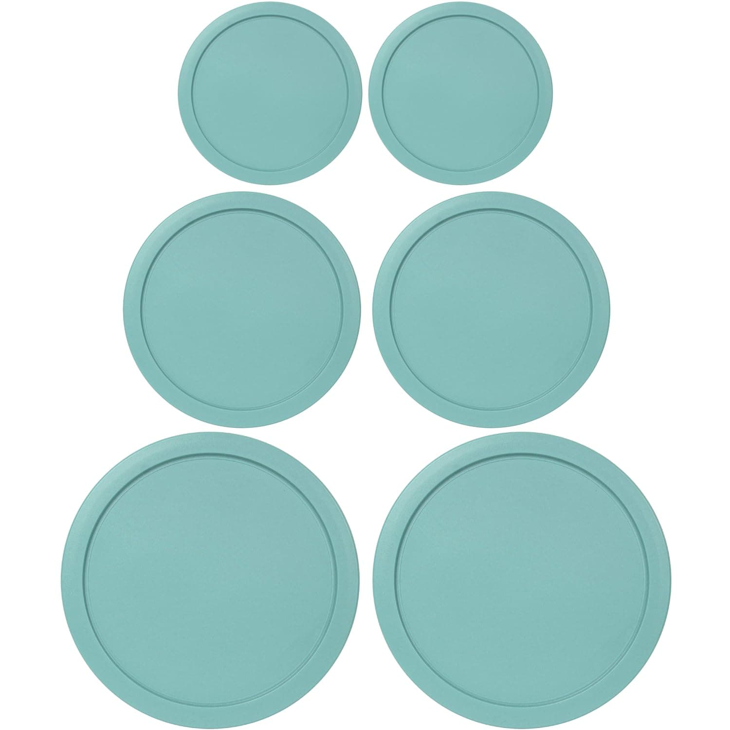 Replacement Lids for Pyrex Containers Round Glass Food Plastic (2) 2-Cup (2) 4-Cup (2) 7-Cup (Turqoise)