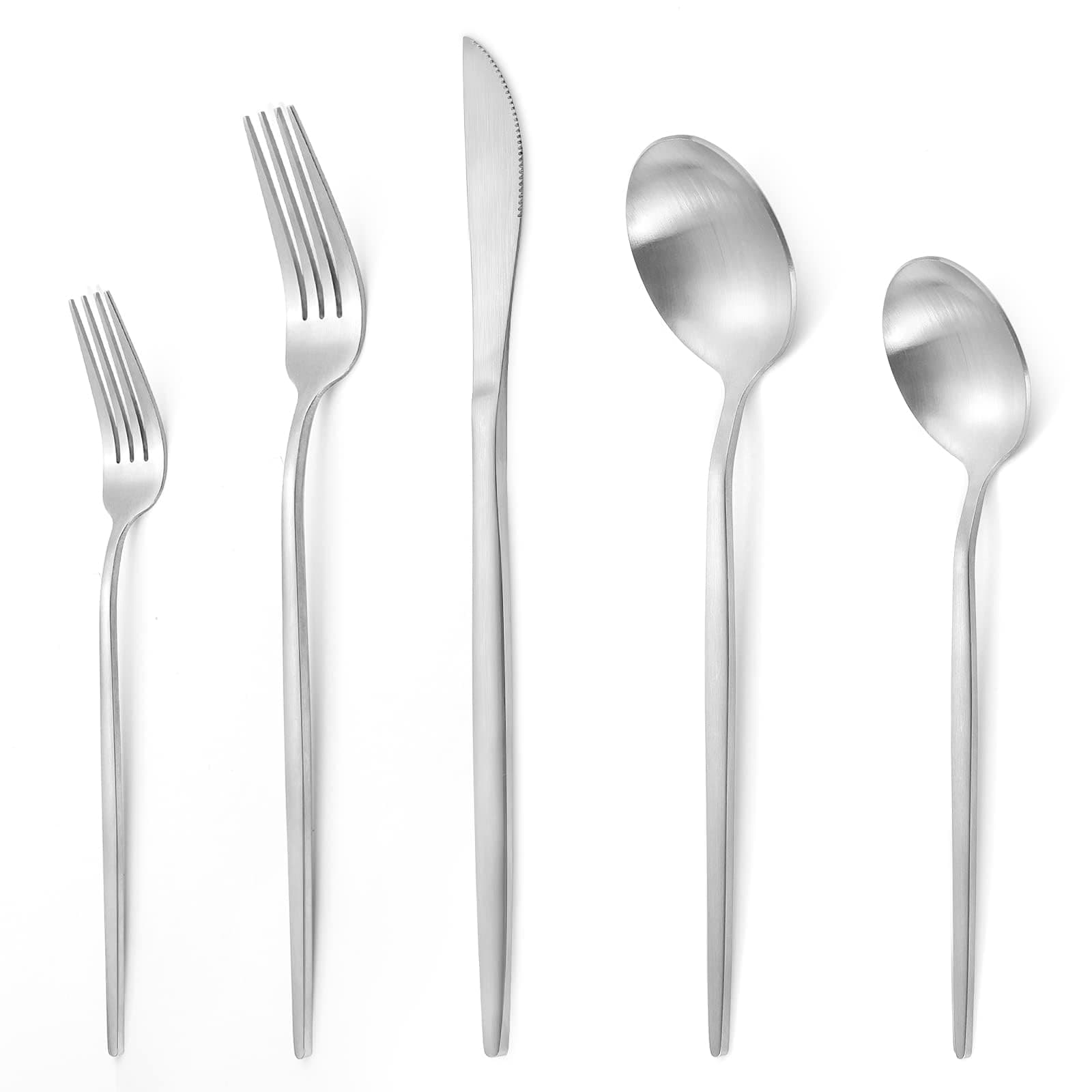Silverware Set for 8, Stainless Steel Flatware Cutlery Set, 40-Piece Kitchen Utensil Set Include Spoons And Forks Set, Satin Polished Finished, Dishwasher Safe.