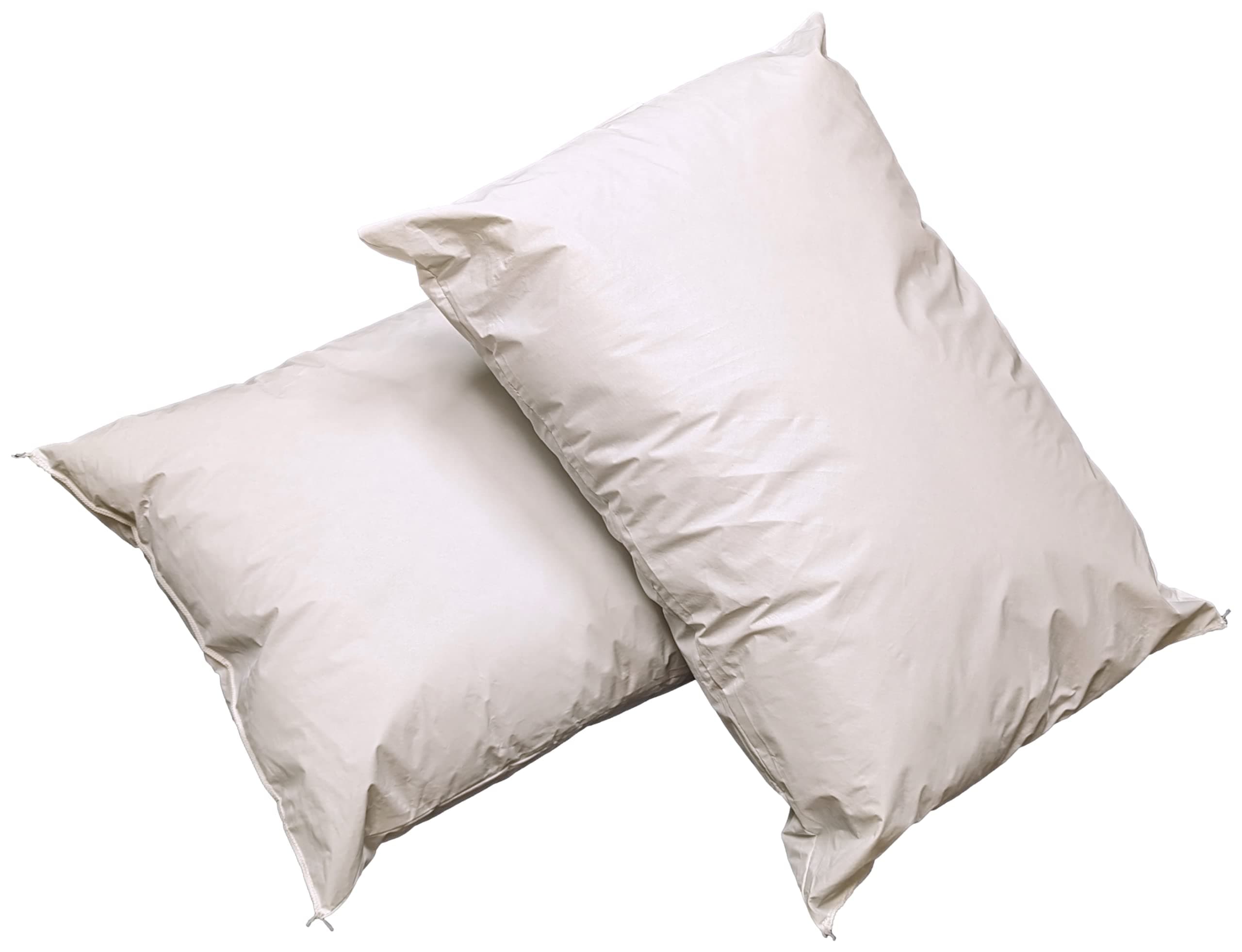 2 Pack MediCheck White Vinyl Covered Bed Pillows - Wipeable Easy Clean - Soft Low Profile Non-Fluffy Support - Not an Encasement or Zippered Protector - 20 in x 26 in