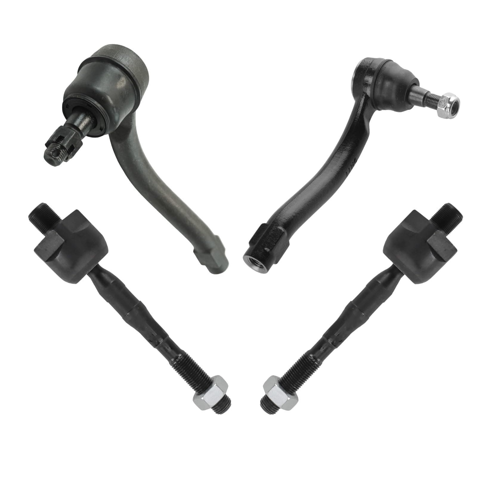 TRQ Front Inner and Outer Tie Rod Set 4 Piece Compatible with 2011-2012 Infiniti G25 2010-2013 G37 2015 Q40