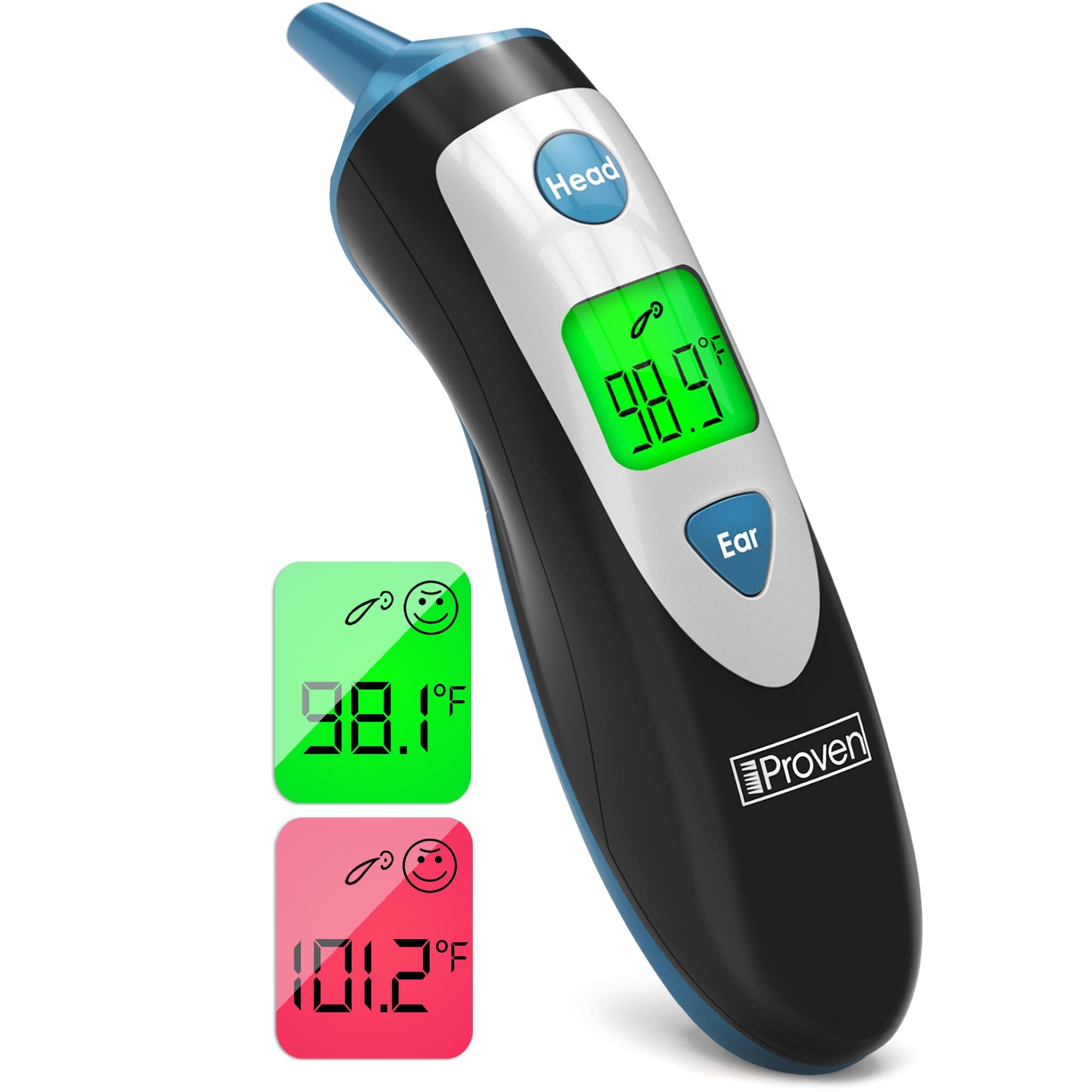 iProven Ear and Forehead Thermometer Dual Mode - 1 Second Accurate Fever Thermometer for Adults, Kids, and Babies - Digital Infrared Technology, Body Temperature Thermometer
