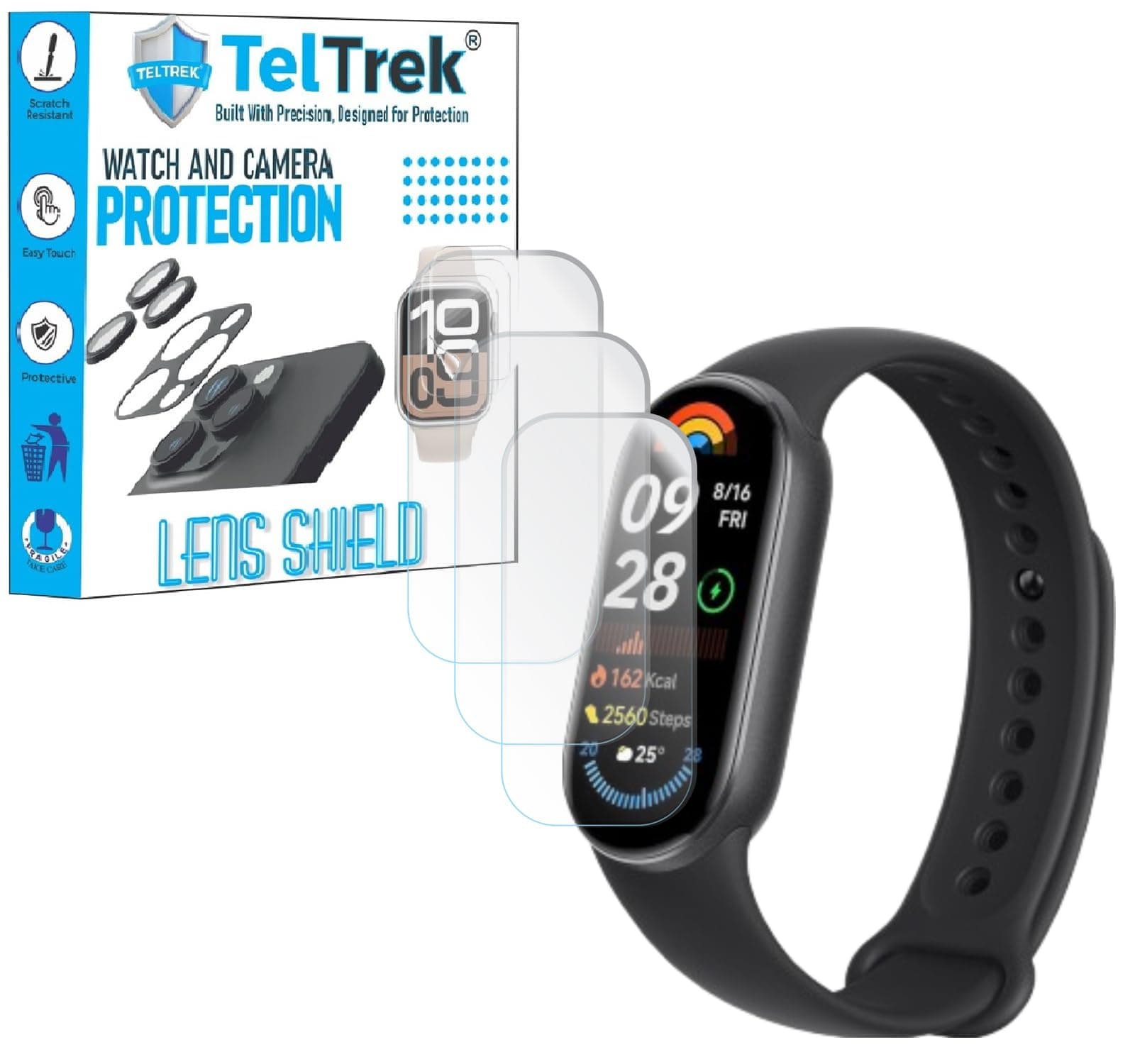 Screen Protector Compatible With Xiaomi Mi Band 9, Edge to Edge Hydrogel TPU Screen Guard not a Tempered Glass (Pack of 3)