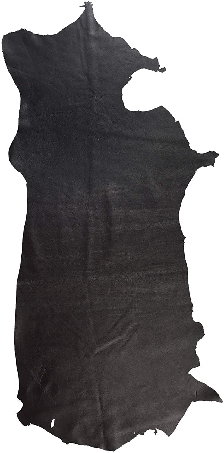 Full Grain Cowhide Leather for Crafting Thick Leather Sheets Tooling Leather Sewing Hobby Workshop (5-6 SQ FT, Black)