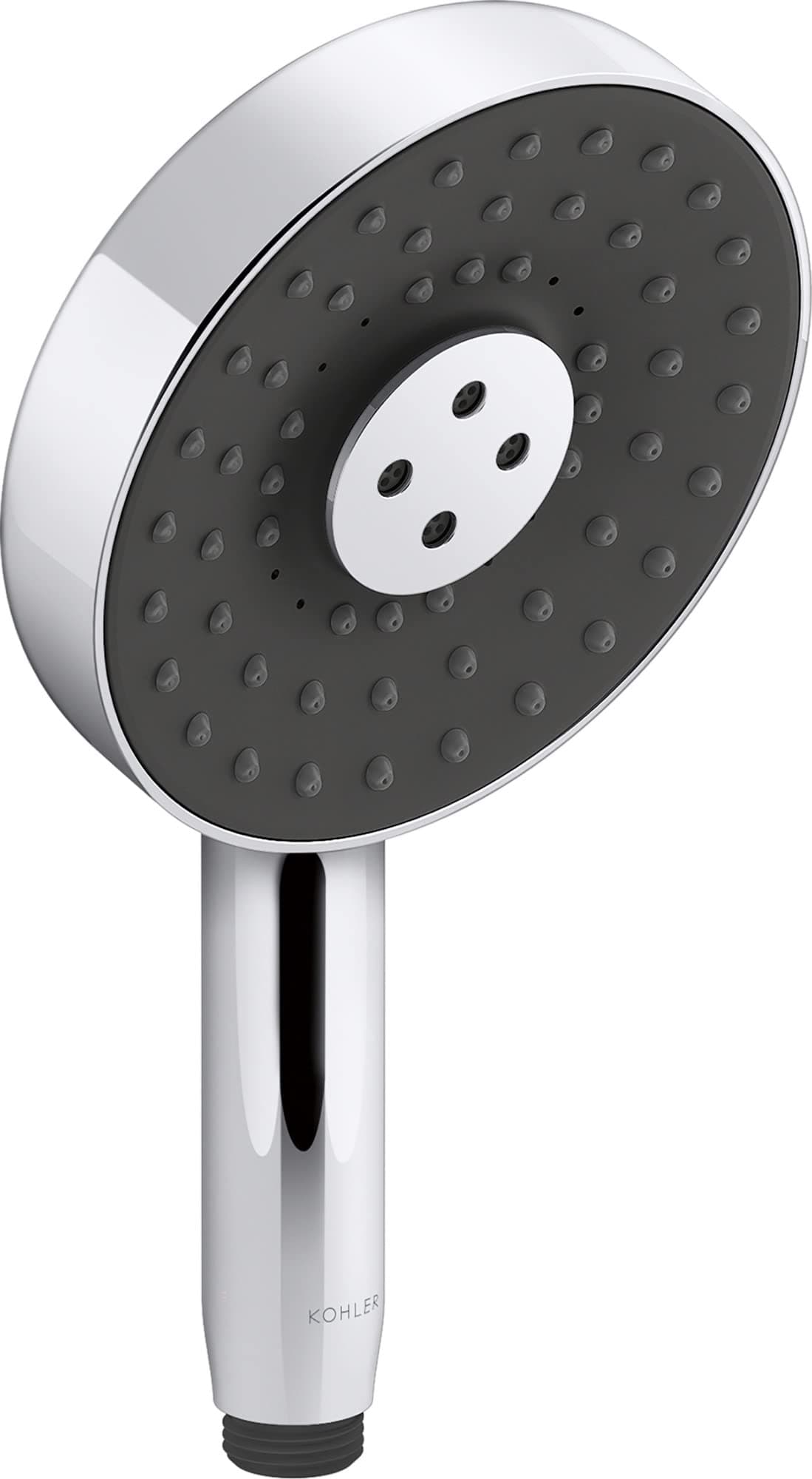 Kohler26282-G-CP Statement Round Three-Function HAND SHOWER Wand, Maximum Spray Performance with Mode Selector Buttons, Polished Chrome, 1.75 GPM