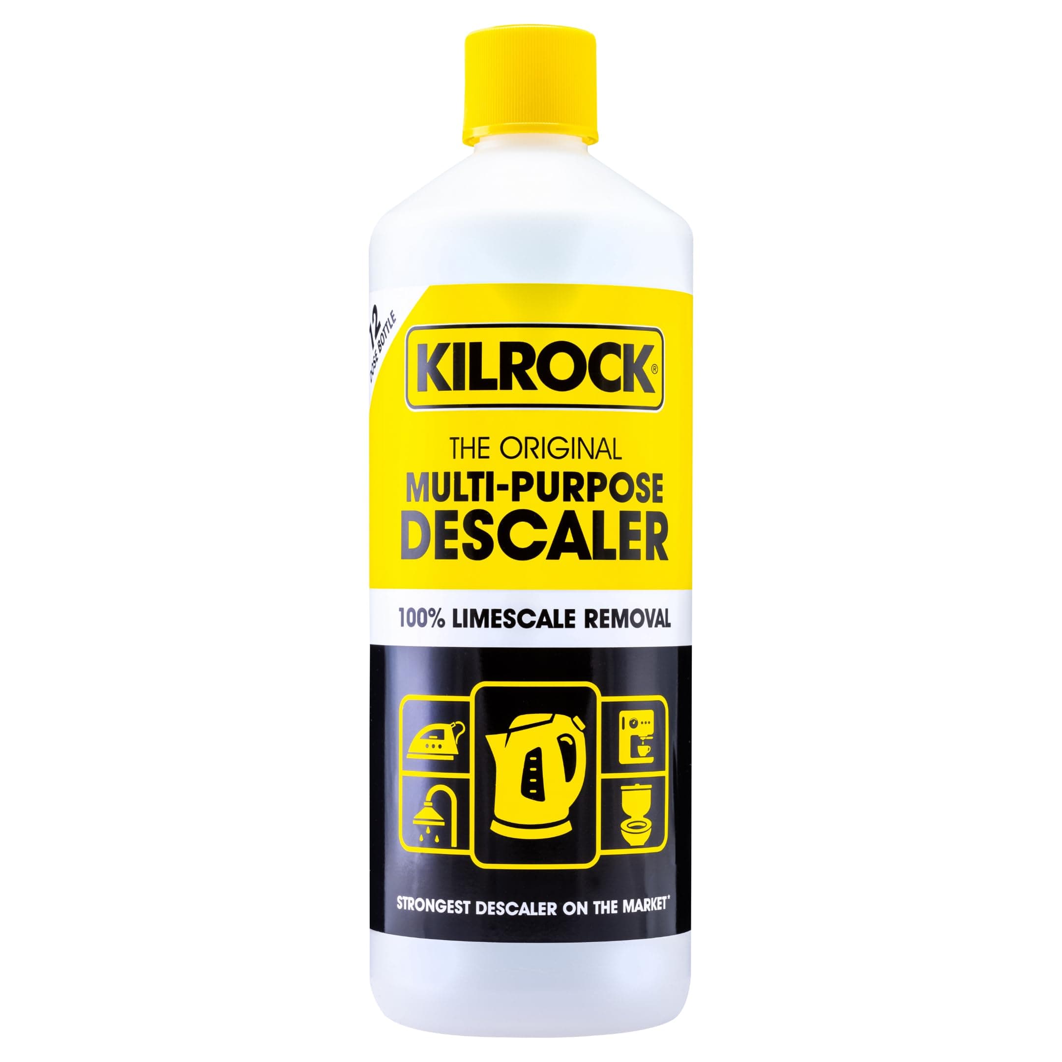 Kilrock Mega-K Multi-Purpose Descaler 1 Litre (12 Doses) - Limescale Descaling for Kettles, Shower Heads & Coffee Machines - Biodegradable and Phosphate Free