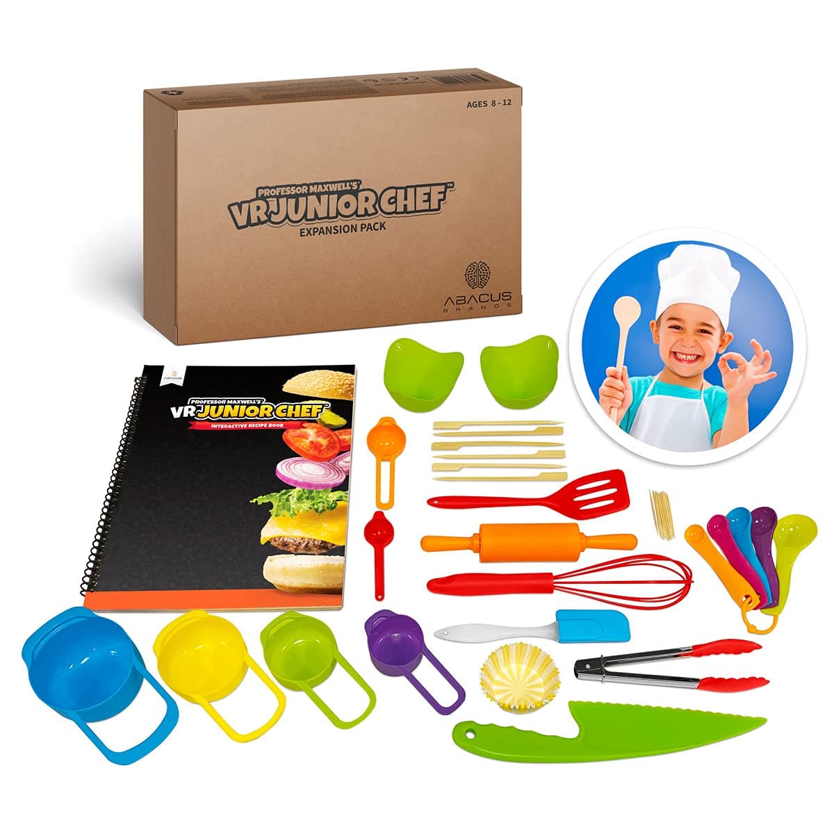 Professor Maxwell's VR Junior Chef - Virtual Reality Kids Cookbook and Interactive Food Science Learning Activity Set (Materials & Book Only - Goggles Sold Separately)