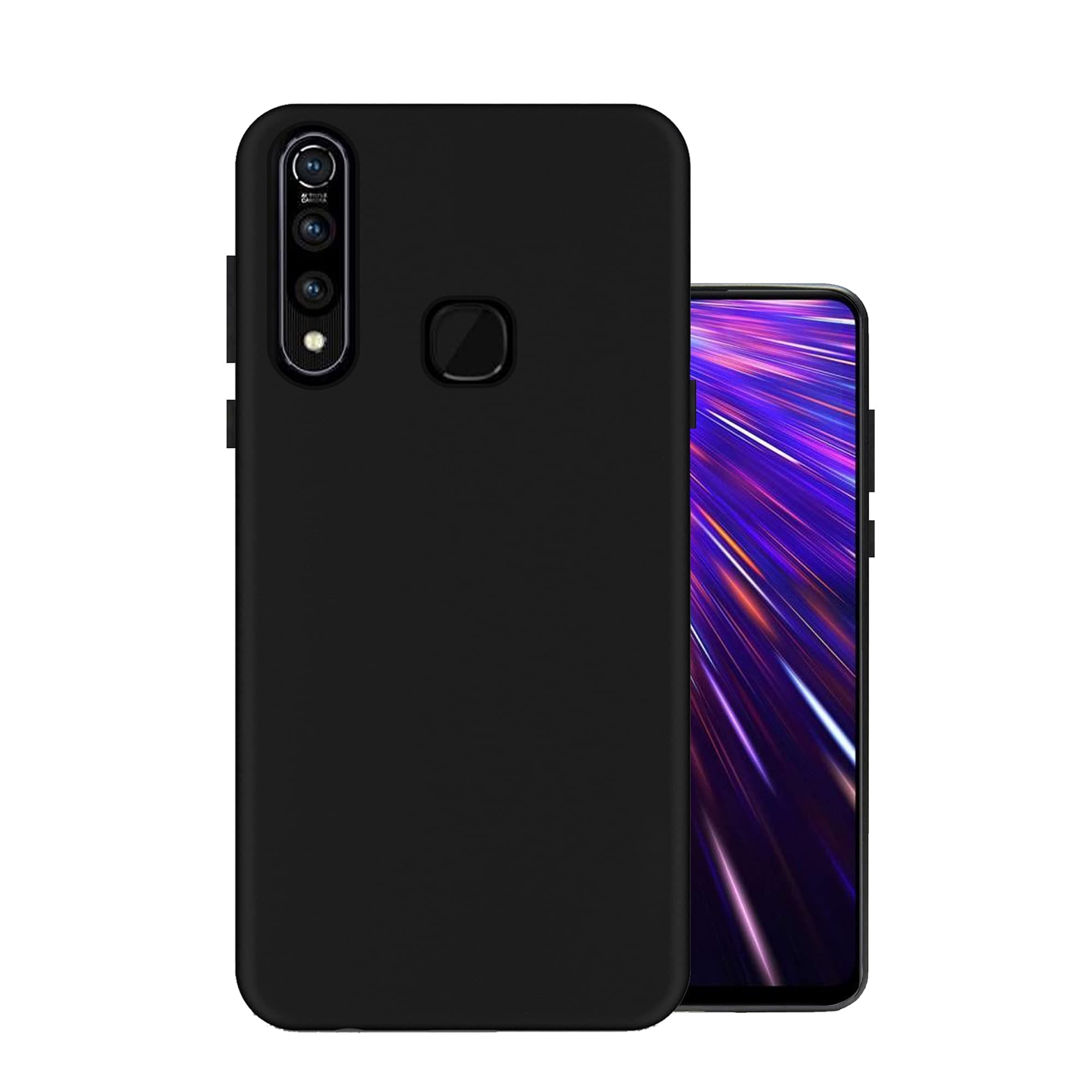 HELLO ZONE Exclusive Matte Finish Soft Back Case Rubber Cover for Vivo Z1 Pro - Black