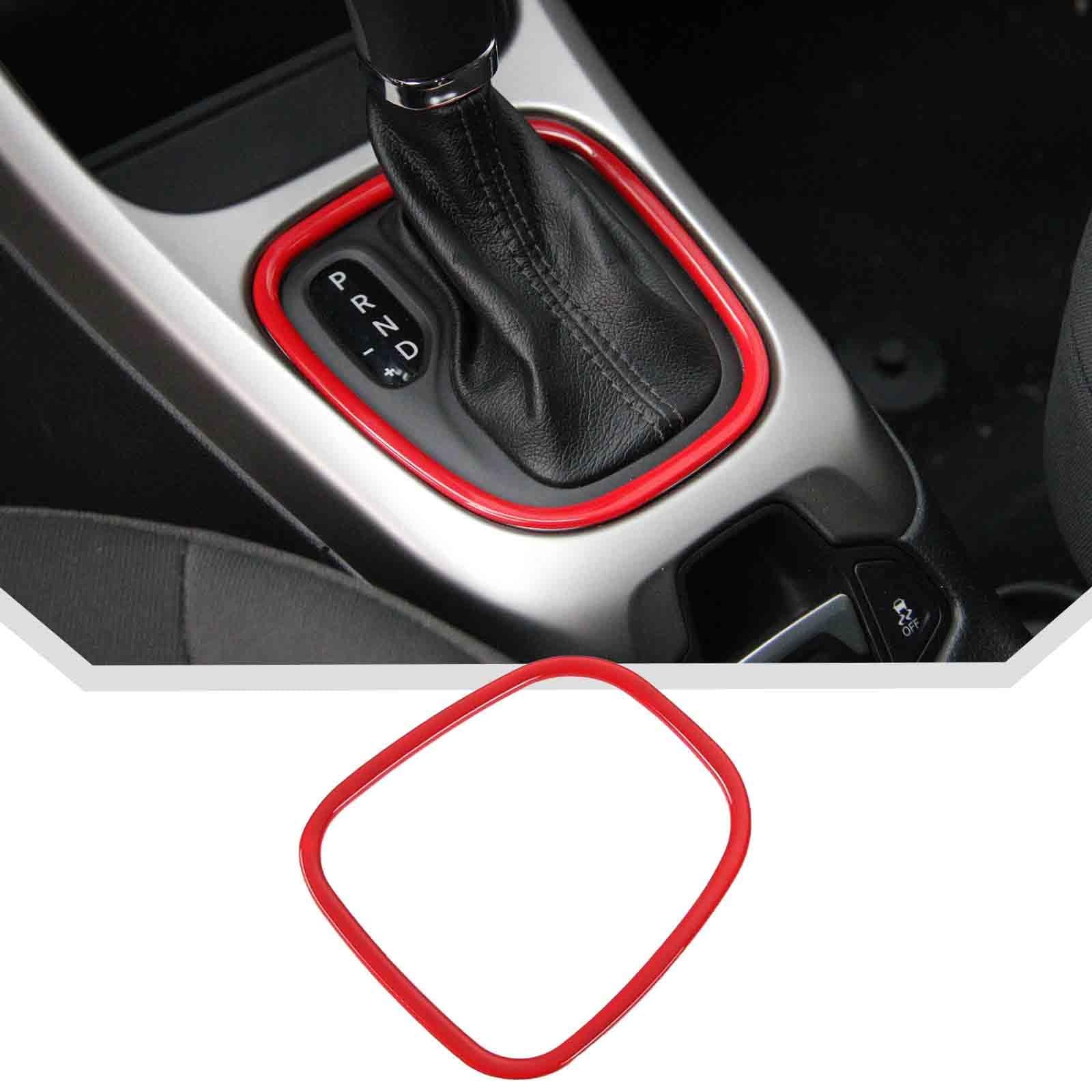 JeCar Center Console Gear Shift Panel Trim for Jeep Compass 2017-2020 Red Interior Accessories
