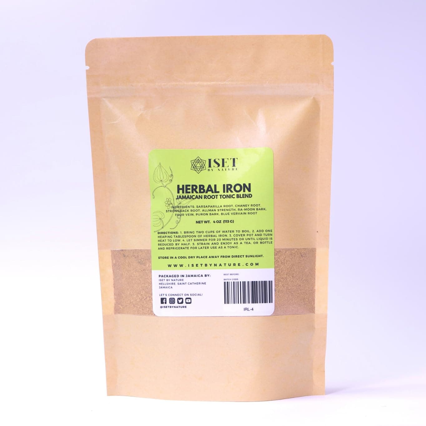 Blood Builder Tea with Jamaican Sarsaparilla Root, Chaney Root (Cocolmeca), Strongback Root, Vegan Iron Supplement for Women and Men, Jamaican Roots Tonic Powder Tea, Gentle Blood Detox Cleanse