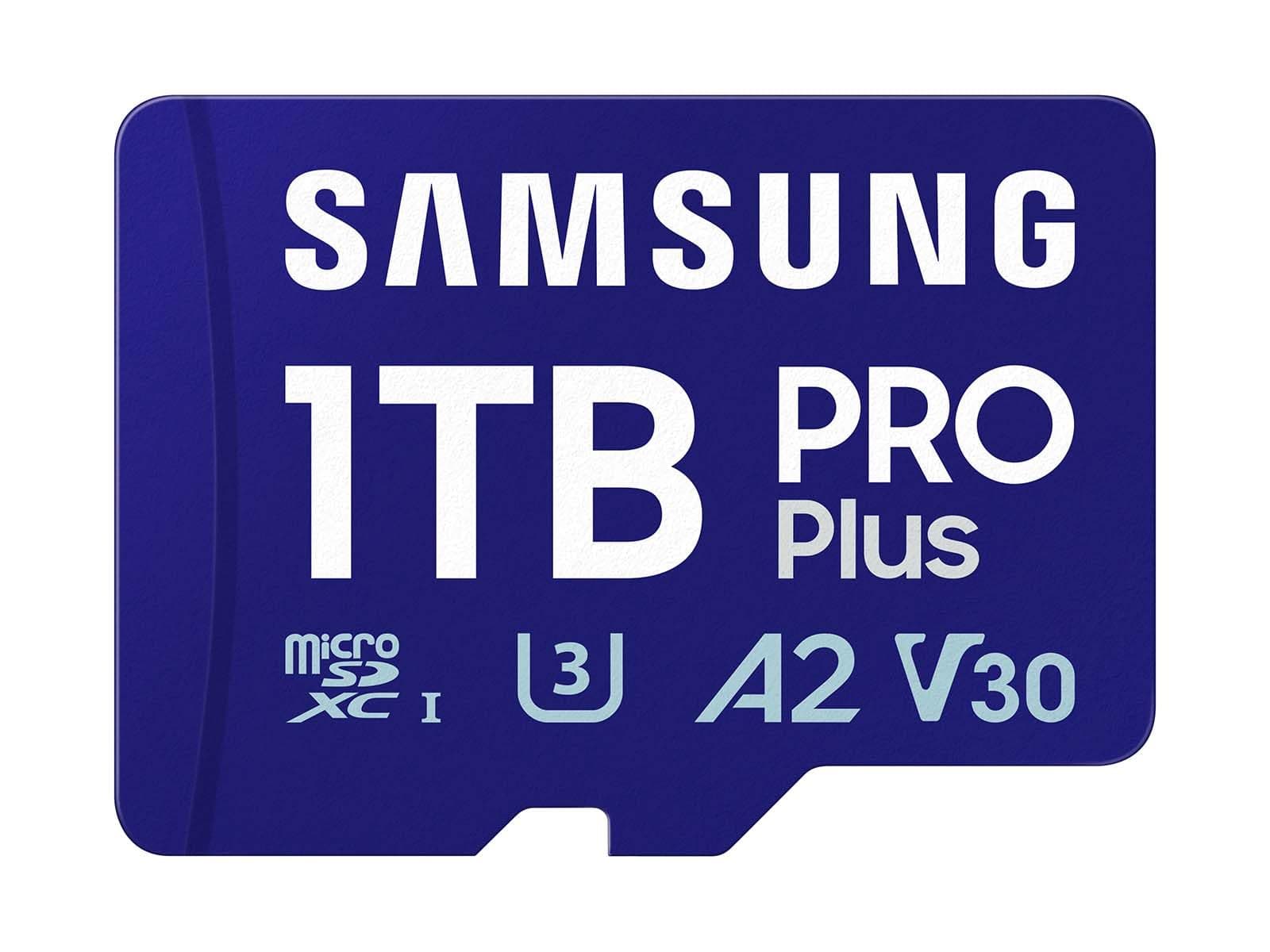 PRO Plus microSD Memory Card + Adapter, 1TB MicroSDXC, Up to 180 MB/s, Full HD & 4K UHD, UHS-I, C10, U3, V30, A2 for Android Phones, Tablets, GoPRO, DJI Drone, MB-MD1T0SA/AM, 2024