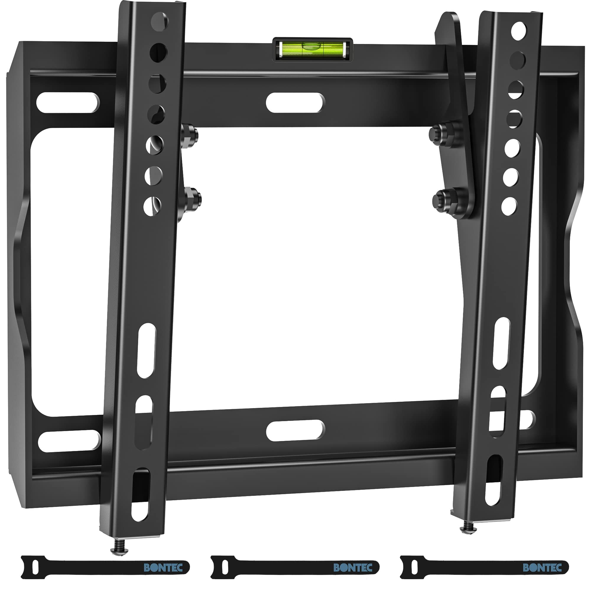 BONTEC Low Profile TV Wall Mount Bracket for 17-45 inch LED LCD OLED Plasma TVs, Ultra Slim Tilt Design, Max VESA 200x200mm, Holds Up to 30kg, Bubble Level & Cable Ties Included