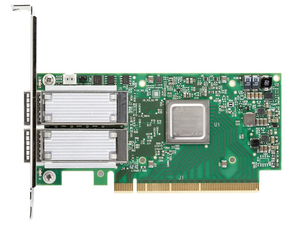 Mellanox Technologies Connectx-4 EN Network Interface Card, 40/56GBE Dual-Port QSFP28, PCIE3.0 X8, Tall Bracket MCX414A-BCAT