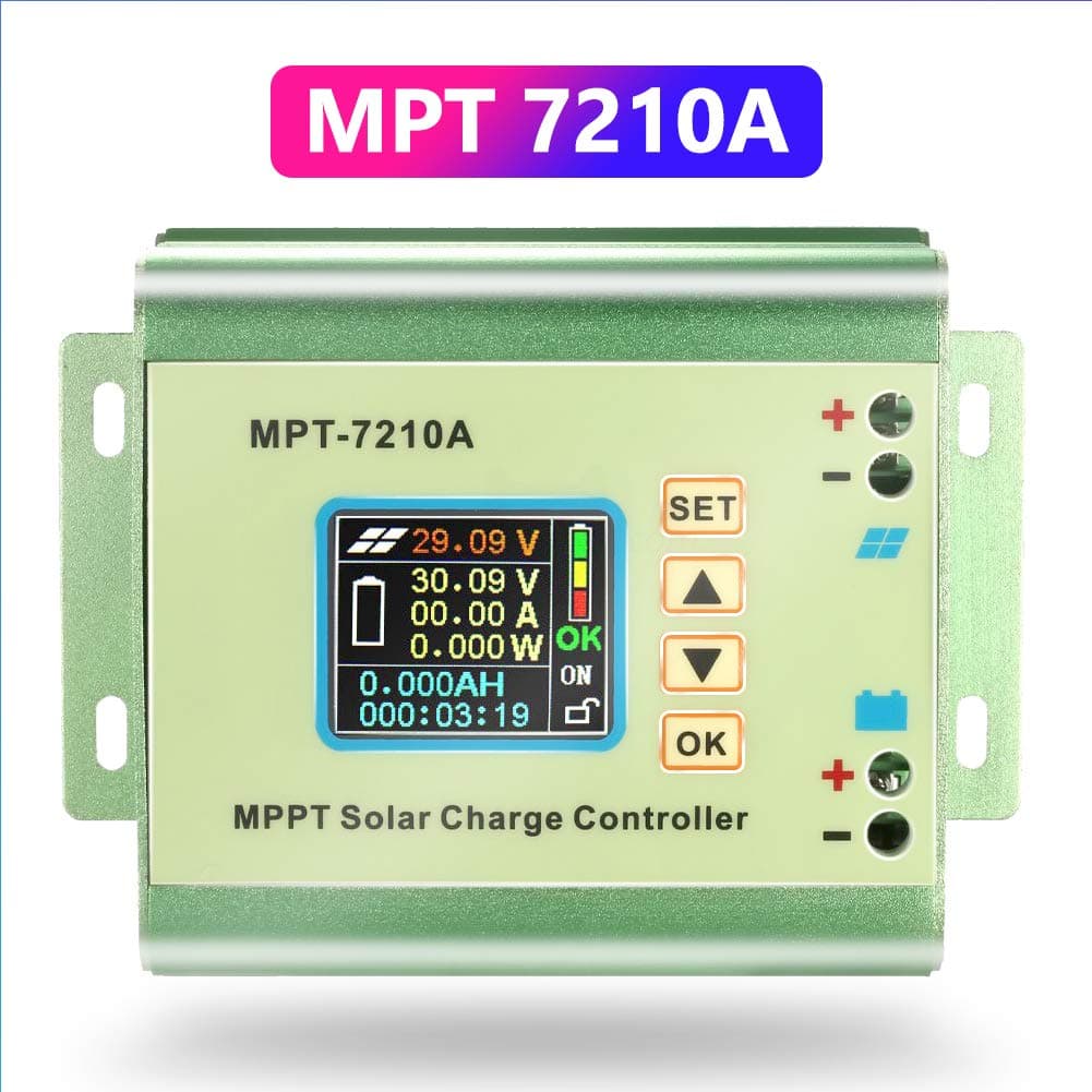 10A Solar Charge Controller Battery Solar Panel MPPT with LCD Display for 24/36/48/60/72 V Battery MPPT 7210A